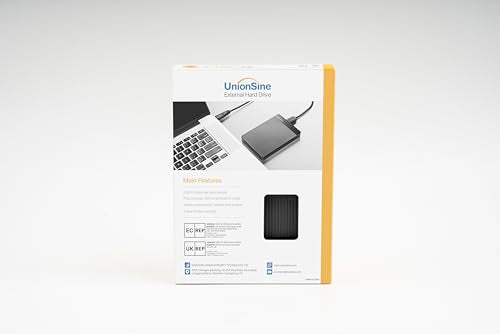UnionSine 1TB Ultra Slim Portable External Hard Drive USB3.0 HDD Storage for PC,Mac, Desktop, Laptop, PS4, Xbox One, Xbox 360-Super Fast Transmission-HD-2510(Black)