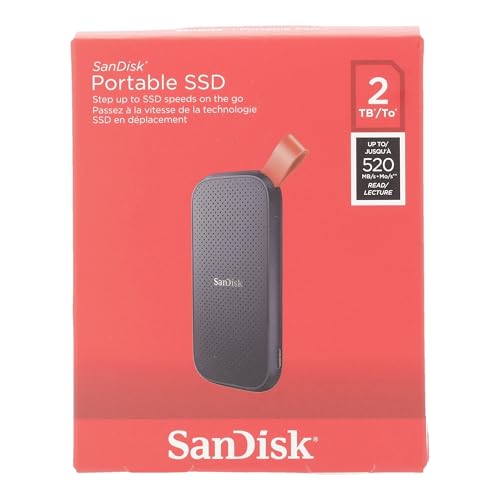 SanDisk 1TB Portable SSD - Up to 800MB/s, USB-C, USB 3.2 Gen 2, Updated Firmware - External Solid State Drive - SDSSDE30-1T00-G26