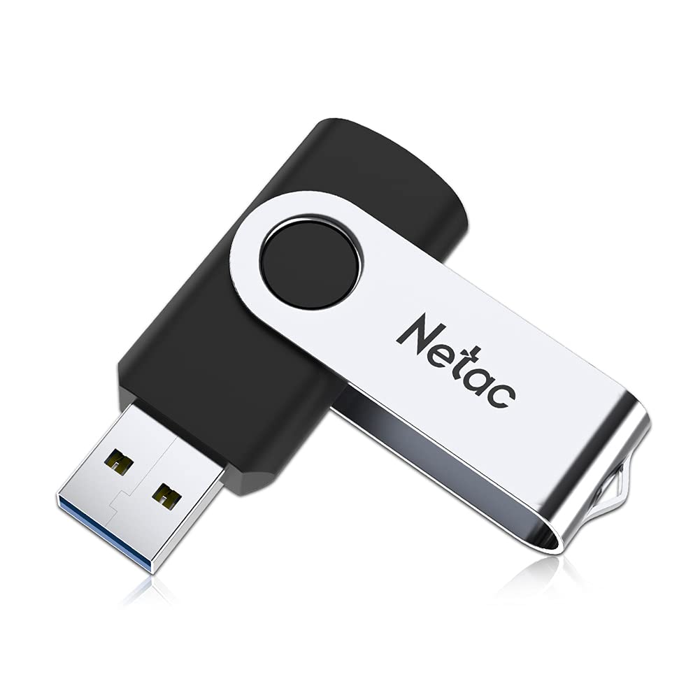 Netac 64GB USB Stick USB 3.0 Flash Drive, Up to 90MB/s, Thumb Drive for Data Storage, Pen Drive with Swivel Design, Memory Stick for External Storage Data/Computer/PC/Laptop/Sound