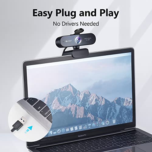 EMEET 1080P Webcam with Microphone, C960 Web Camera, 2 Mics Streaming Webcam, 90°FOV Computer Camera, Plug and Play USB Web Cam for Online Calling/Conferencing, Zoom/Teams/Facetime/YouTube, Laptop/PC
