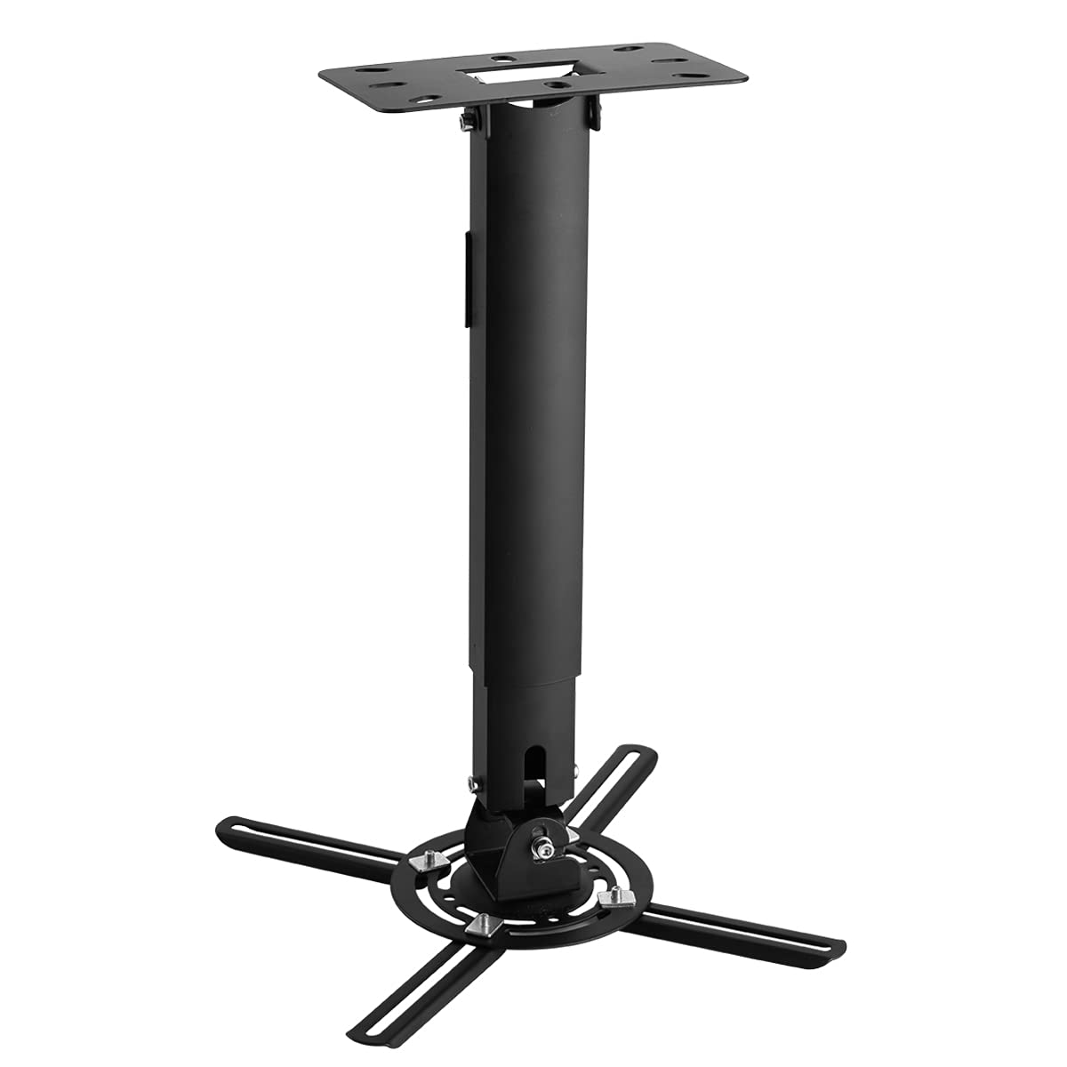 suptek White Projector Ceiling Mount Bracket Fits Flat or Sloped Ceiling Height Adjustable with Extendable Length for LCD/DLP Projectors (PR05)