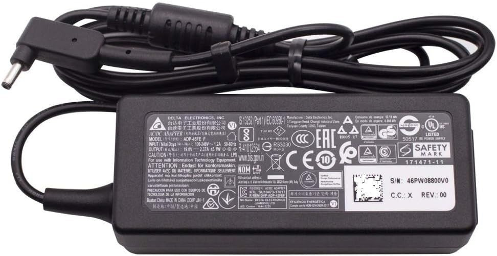 45W AC Adapter Power Charger for Acer Chromebook 11 13 14 15 R11 ASC720 CB3-532