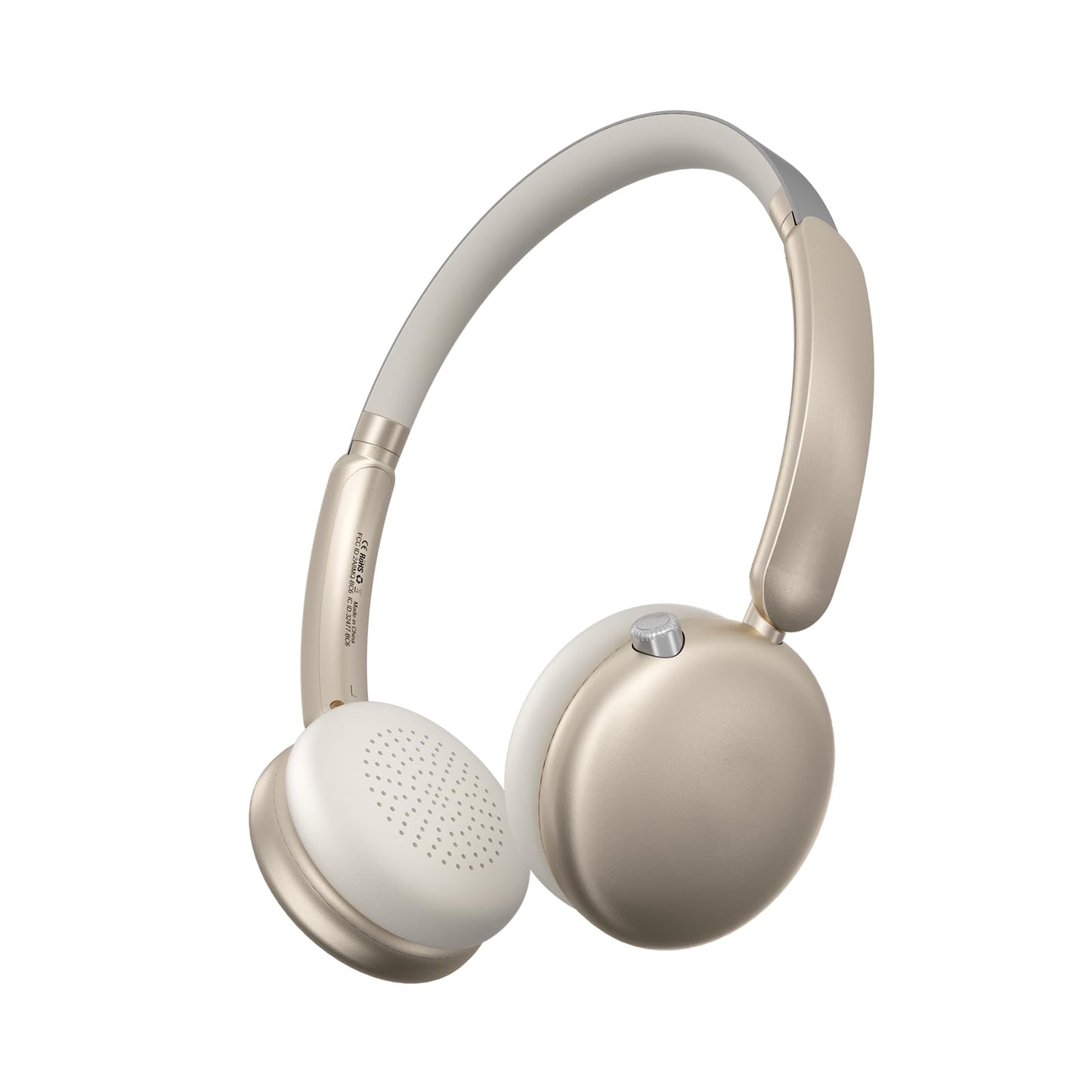 LORELEI Q60 Wireless Bluetooth On Ear Headphones,Built-in Micphone, 40 Hours Up Battery Life, Lightweight ,Bass Mode, Memory Earmuffs (Silver)