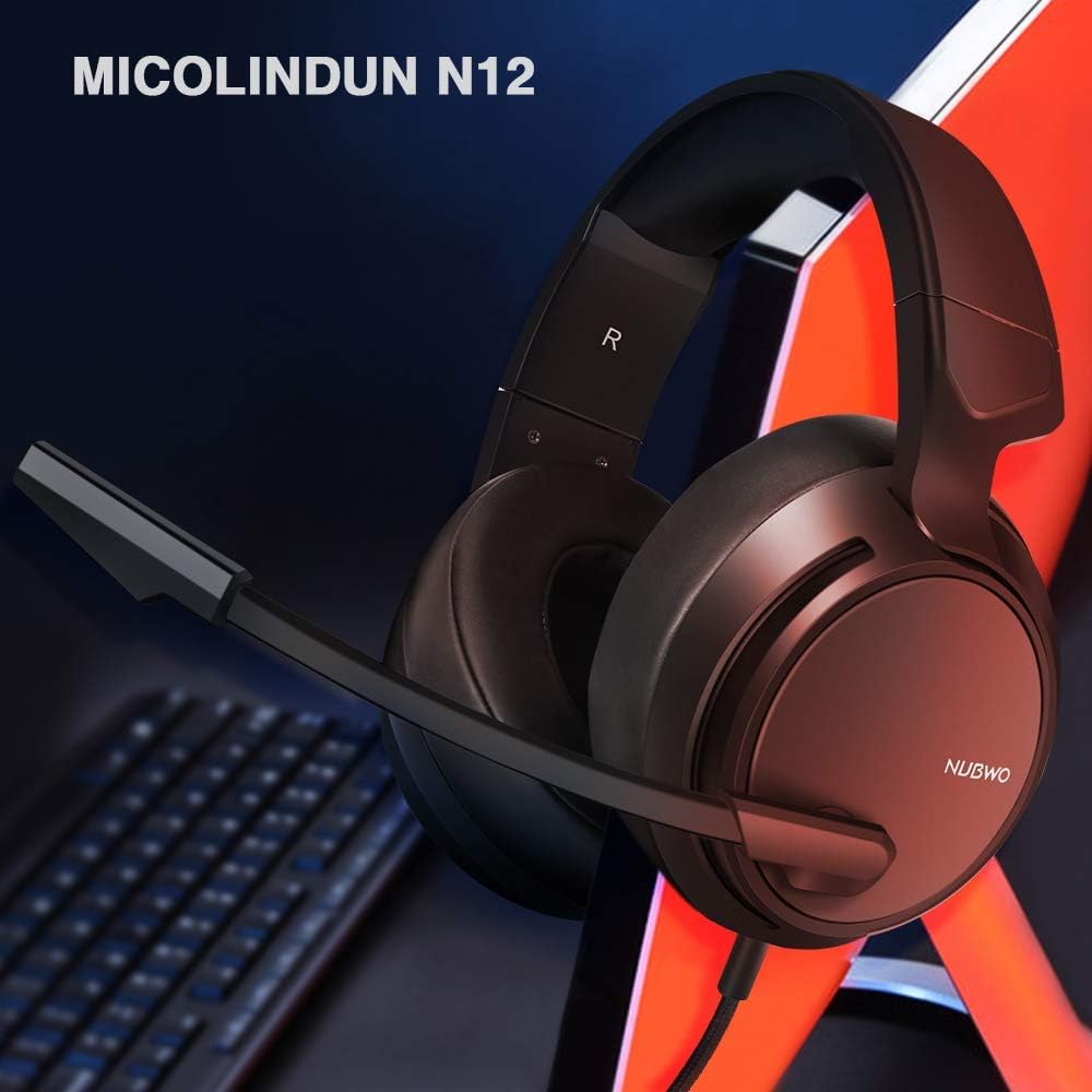Gaming Headset for PS4, PS5, Xbox One, PC with Bass Surround, Soft Memory Earmuffs, Stereo Headset, Noise-Cancelling Over-Ear Headphones with Mic, Volume Control for Laptop Tablet