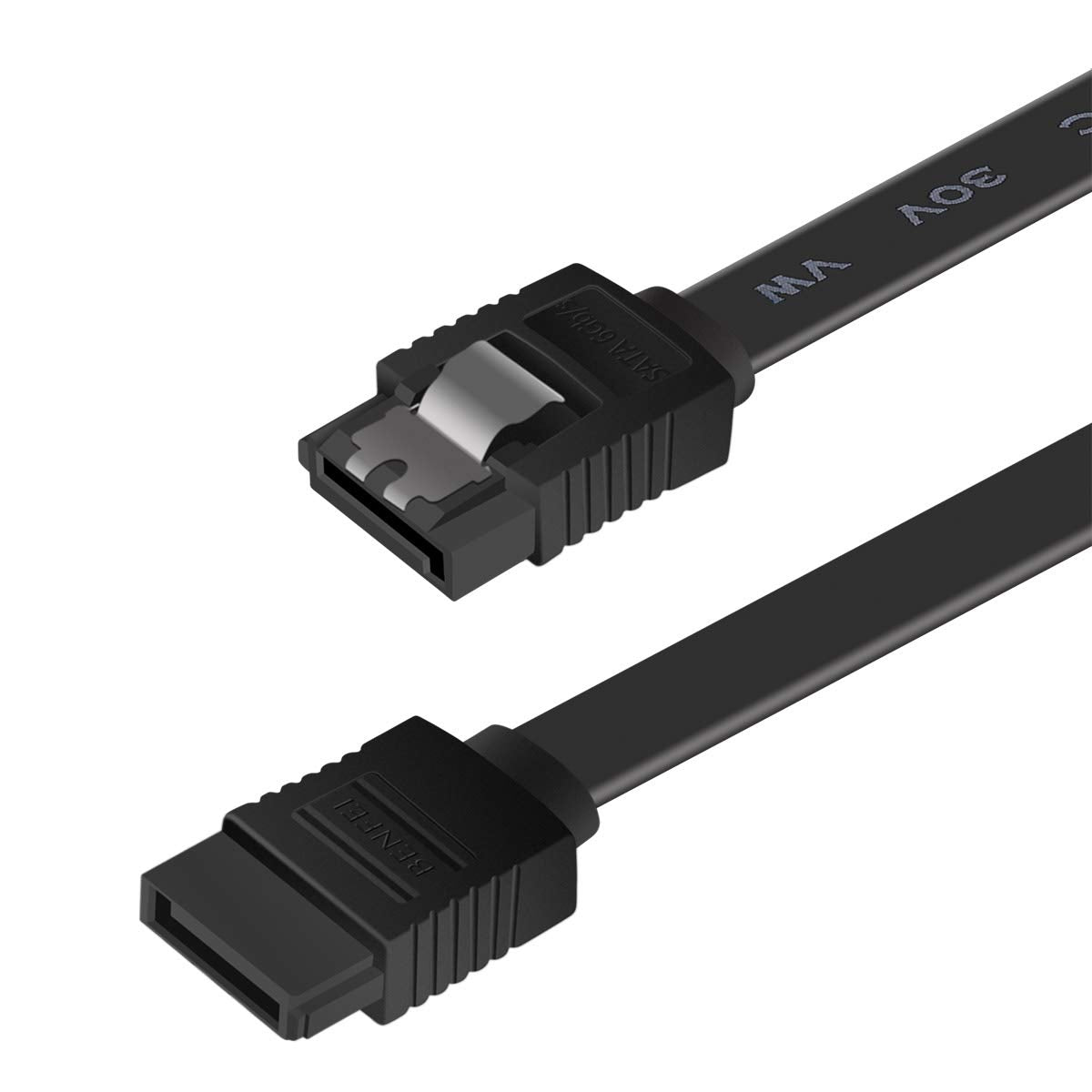 SATA Cable III, Benfei 3 Pack SATA Cable III 6Gbps Straight HDD SDD Data Cable with Locking Latch 18 Inch for SATA HDD, SSD, CD Driver, CD Writer - Black
