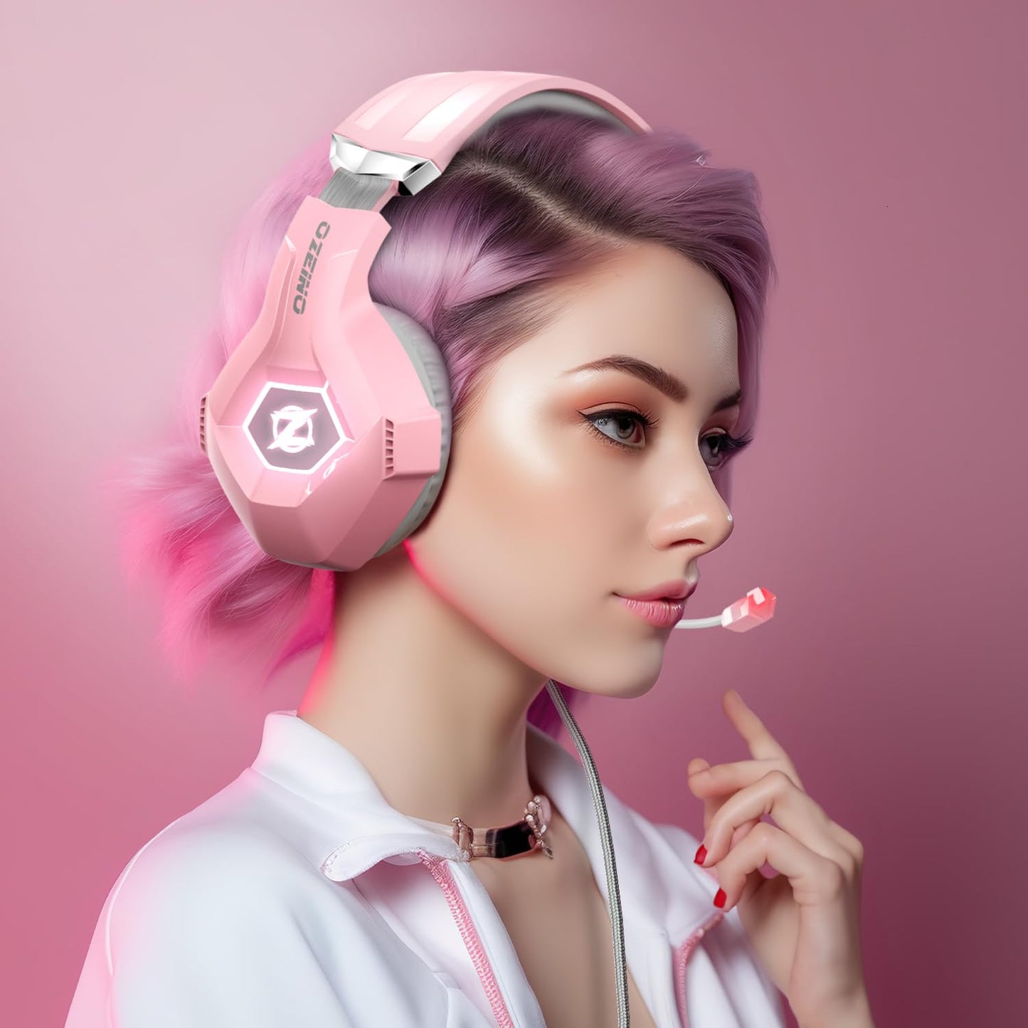 Ozeino Gaming Headset for Ps5 Ps4 PC, Over Ear Gaming Headphones with Noise Cancelling Microphone RGB Light, Deep Bass Stereo Sound Headset for Xbox Series X/S, Switch, Laptop, Mac, Phone