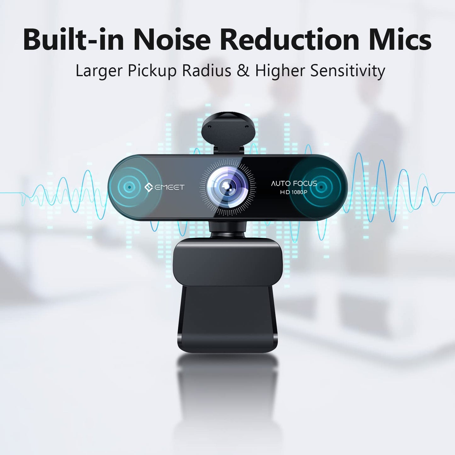 EMEET 1080P Webcam with Microphone, C960 Web Camera, 2 Mics Streaming Webcam, 90°FOV Computer Camera, Plug and Play USB Web Cam for Online Calling/Conferencing, Zoom/Teams/Facetime/YouTube, Laptop/PC