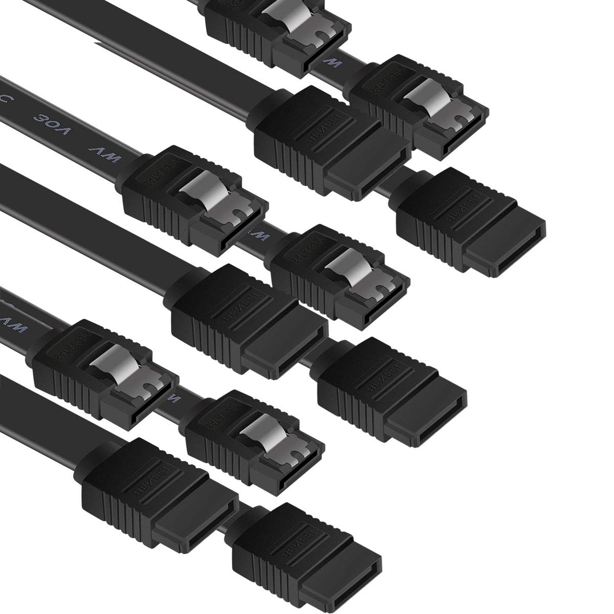 SATA Cable III, Benfei 3 Pack SATA Cable III 6Gbps Straight HDD SDD Data Cable with Locking Latch 18 Inch for SATA HDD, SSD, CD Driver, CD Writer - Black
