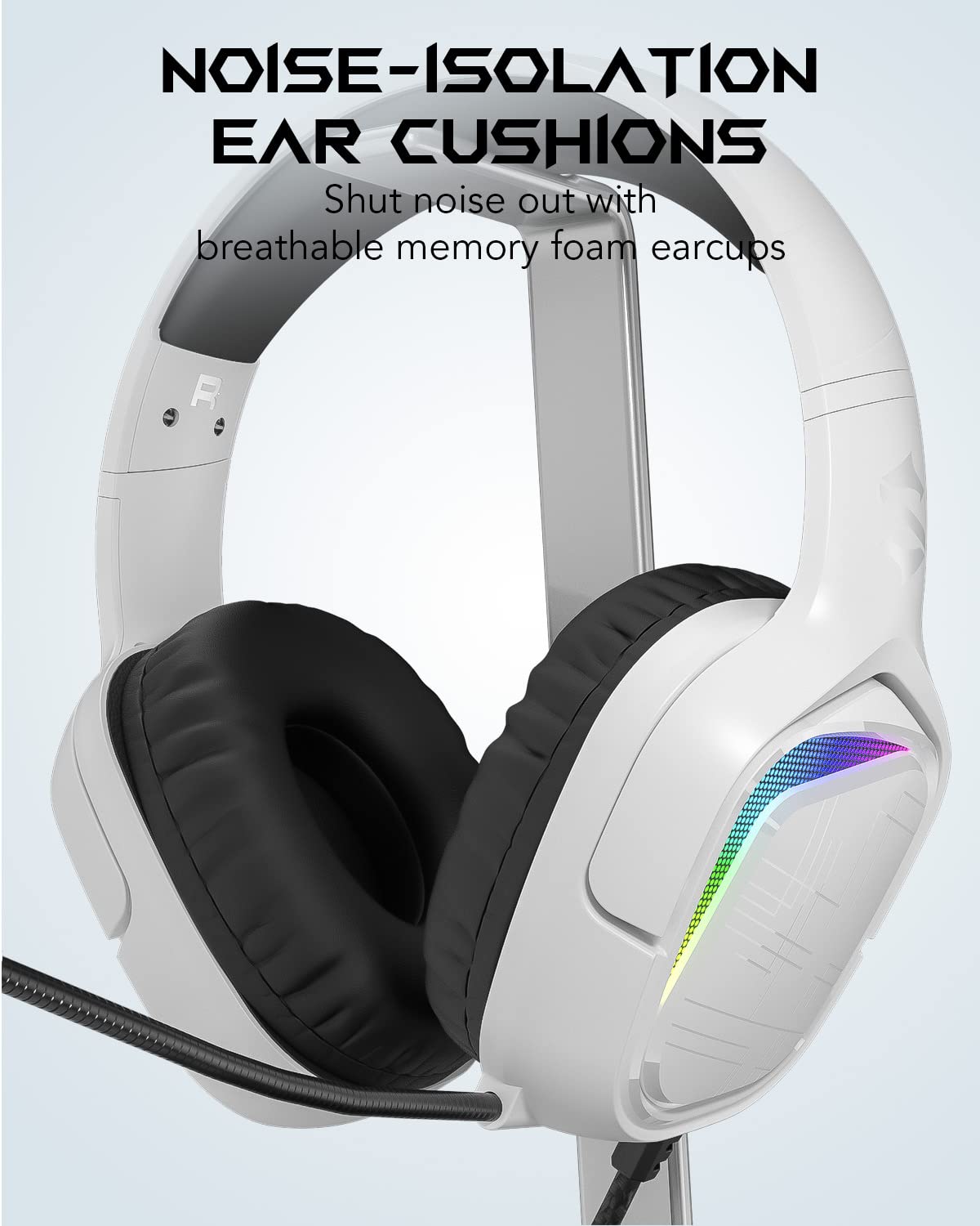 Black Shark Gaming Headset for PC, PS4, PS5, Xbox, Switch, All-in-1 Gaming Headphones with Ultra-Clear Bendable Mic, 50mm Dynamic Drivers, Noise Isolation Ear Cushions, in-line Controls - Pink