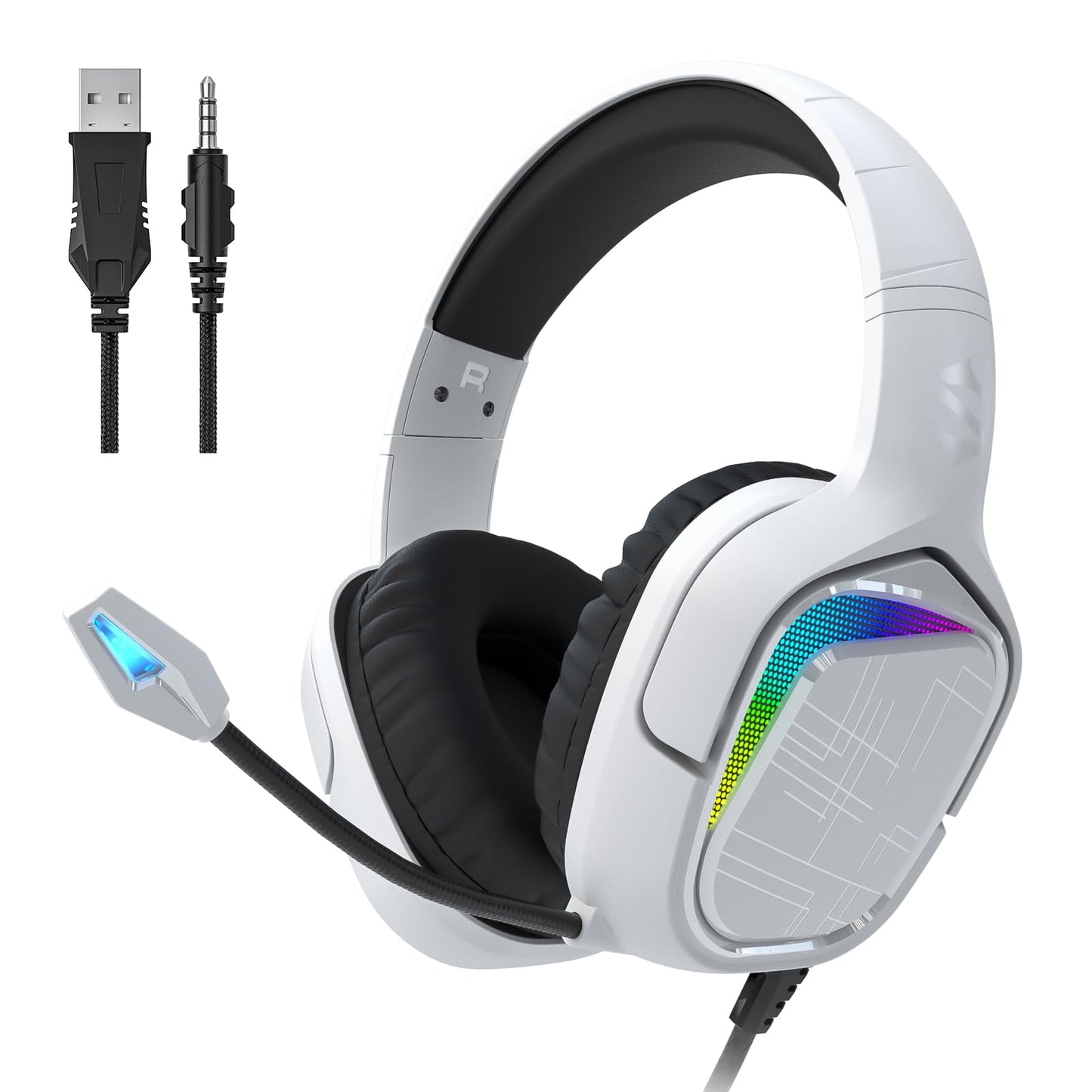 Black Shark Gaming Headset for PC, PS4, PS5, Xbox, Switch, All-in-1 Gaming Headphones with Ultra-Clear Bendable Mic, 50mm Dynamic Drivers, Noise Isolation Ear Cushions, in-line Controls - Pink