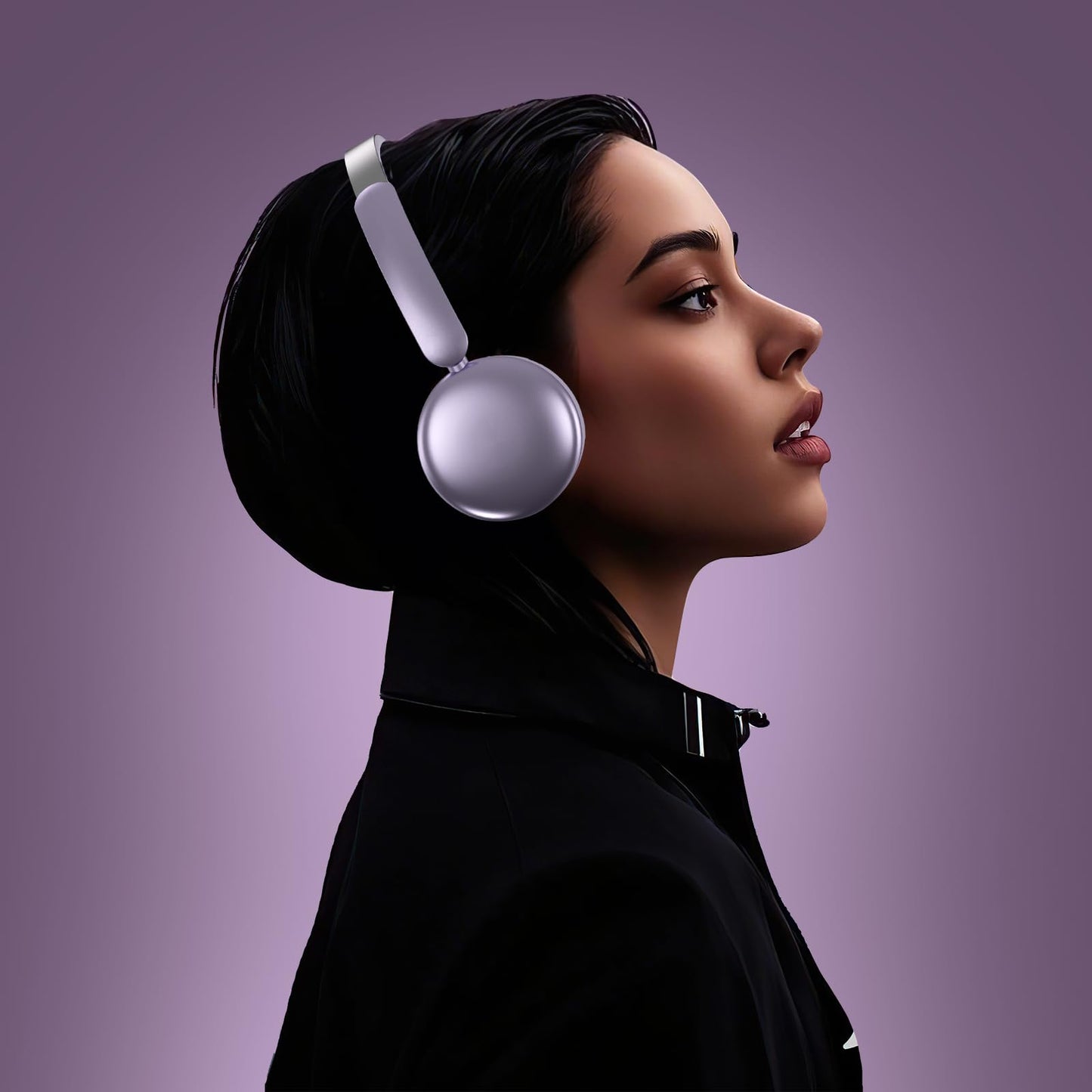 LORELEI Q60 Wireless Bluetooth On Ear Headphones,Built-in Micphone, 40 Hours Up Battery Life, Lightweight ,Bass Mode, Memory Earmuffs (Silver)