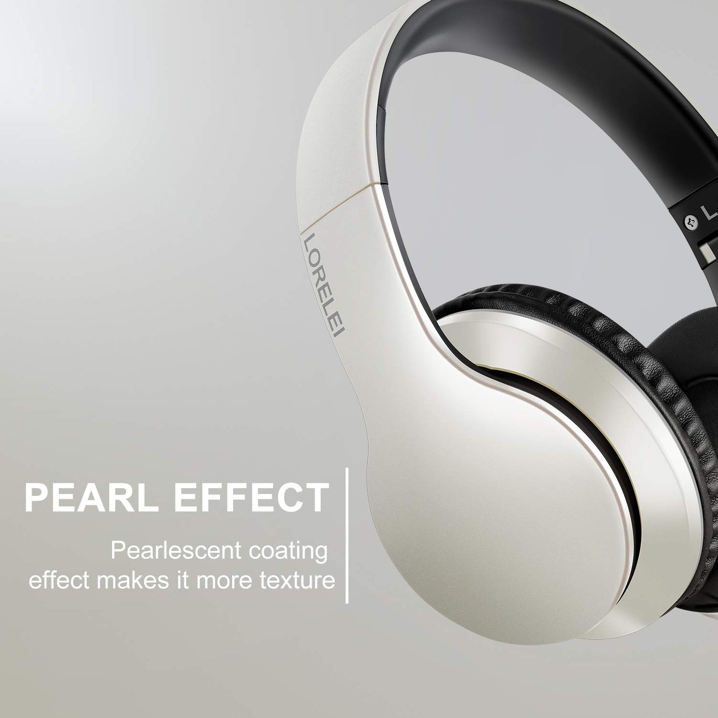 LORELEI X6 Over-Ear Headphones with Microphone, Lightweight Foldable & Portable Stereo Bass Headphones with 1.45M No-Tangle, Wired Headphones for Smartphone Tablet MP3 / 4 (Space Black)