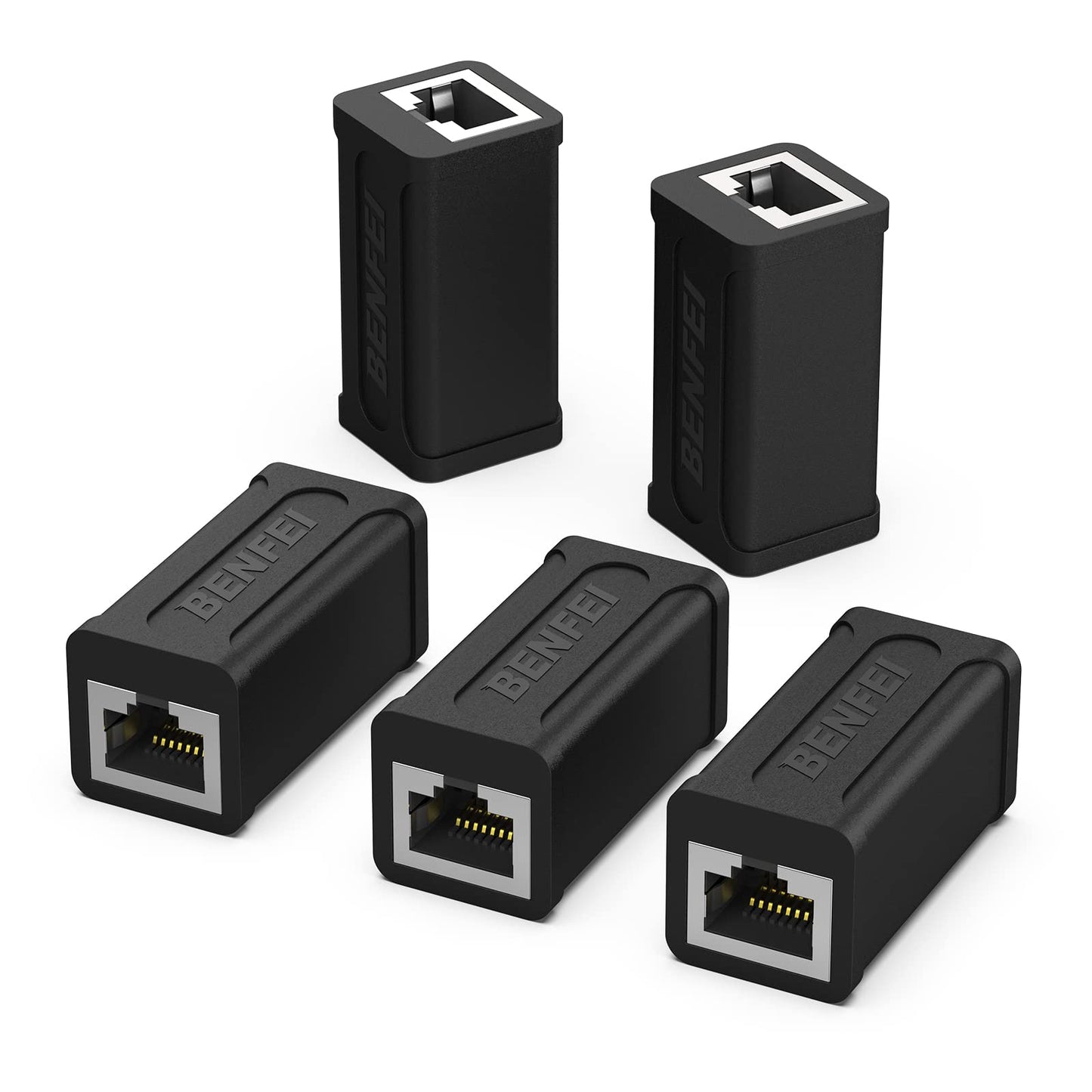 RJ45 Inline Coupler, BENFEI 5 Pack Cat7 Cat6 Cat5e Ethernet Extender 10Gbps Coupler Female to Female