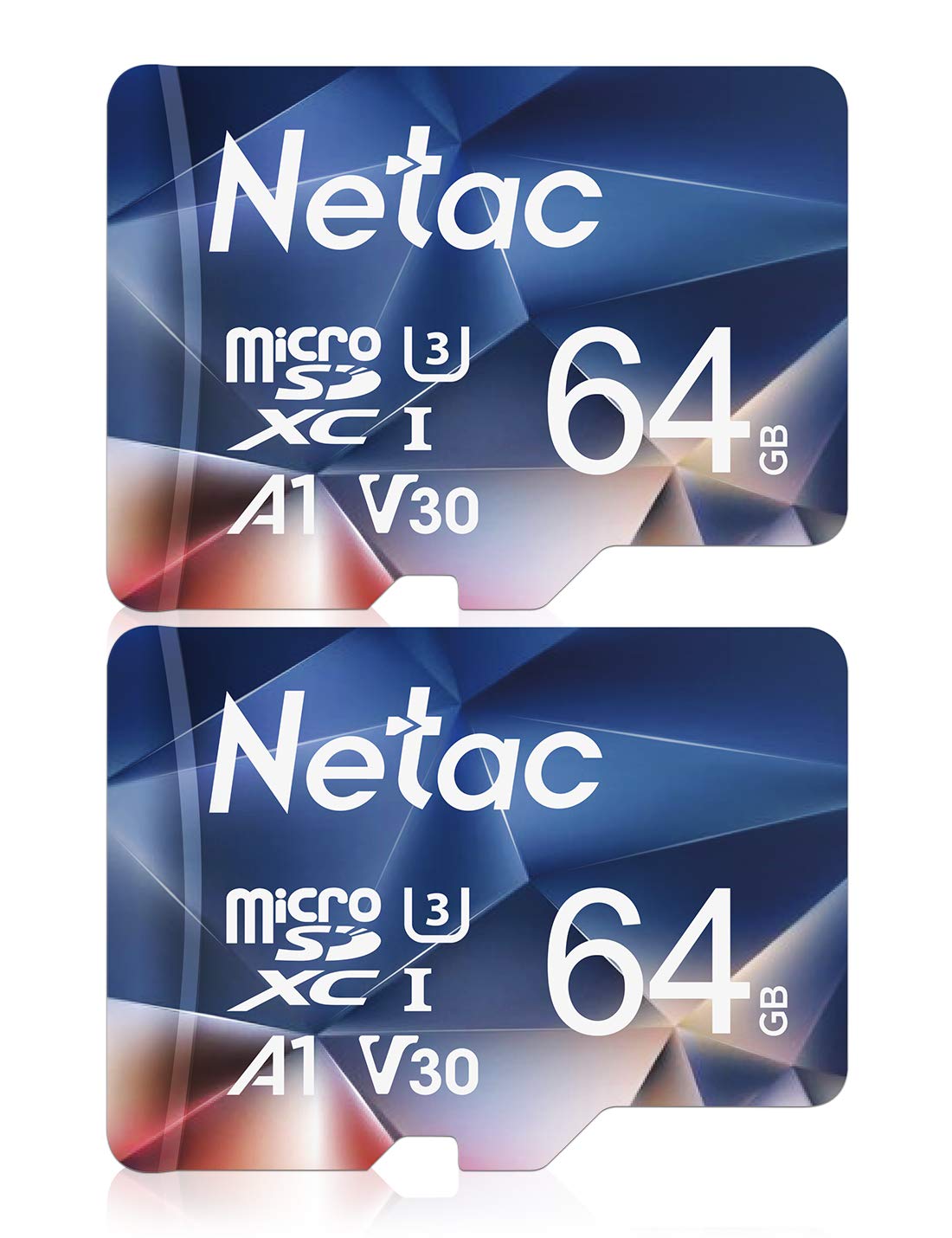 Netac 64GB 3 Pack Micro SD Card Ultra Micro SDXC TF Memory Card Extend Capacity Up to 100MB/s, 667X, U3, C10, V30, A1, FAT32, High Speed TF Card for Switch/Dash cam/Camera/Smartphone