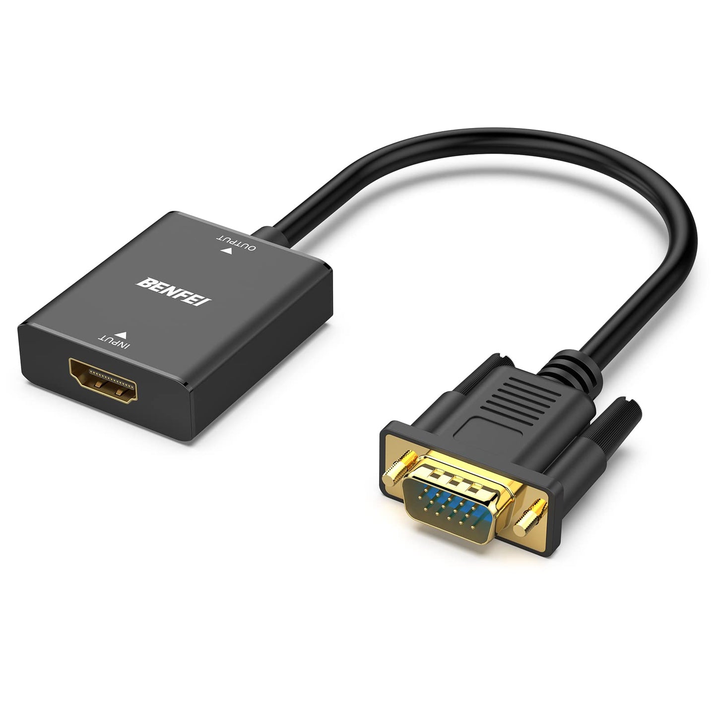 BENFEI HDMI to VGA, Uni-Directional HDMI (Source) to VGA (Display) Adapter (Female to Male) with 3.5mm Audio Jack Compatible for TV Stick, Computer, Desktop, Laptop, PC, Monitor, Projector, Roku, Xbox