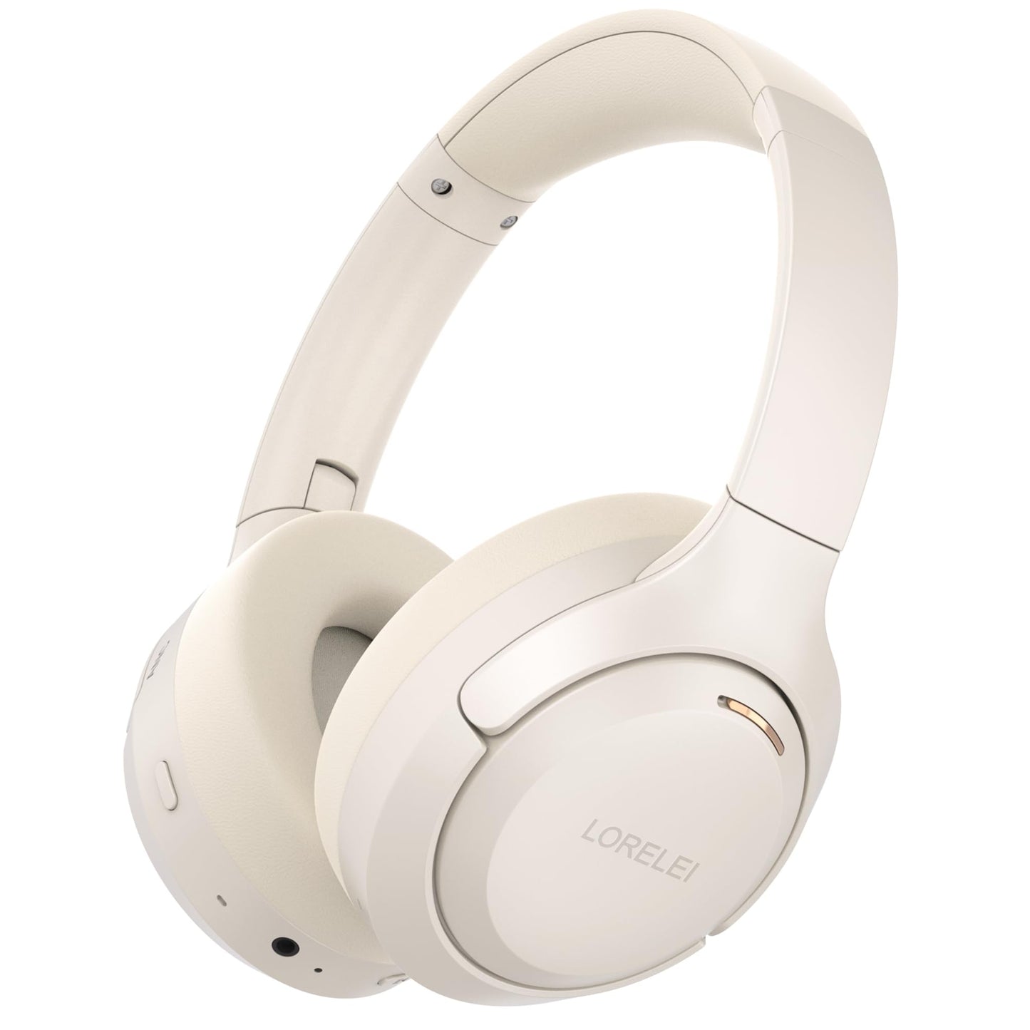 LORELEI QC60 Hybrid Active Noise Cancenlling Headphones,Wireless Over Ear Bluetooth Headsets with Microphone, 60H Playtime Foldable Lightweight, Deep Bass, Memory Earmuffs, for Travel Home Office