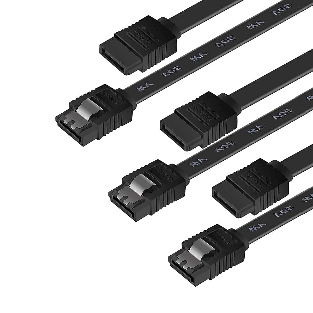 SATA Cable III, Benfei 3 Pack SATA Cable III 6Gbps Straight HDD SDD Data Cable with Locking Latch 18 Inch for SATA HDD, SSD, CD Driver, CD Writer - Black