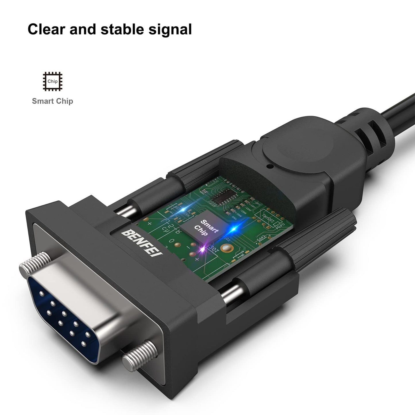 BENFEI USB to Serial Adapter, 6 Feet USB to RS-232 Male (9-pin) DB9 Serial Cable, Prolific Chipset, Windows 11/10/8.1/8/7, Mac OS X 10.6 and Above (NOT VGA)