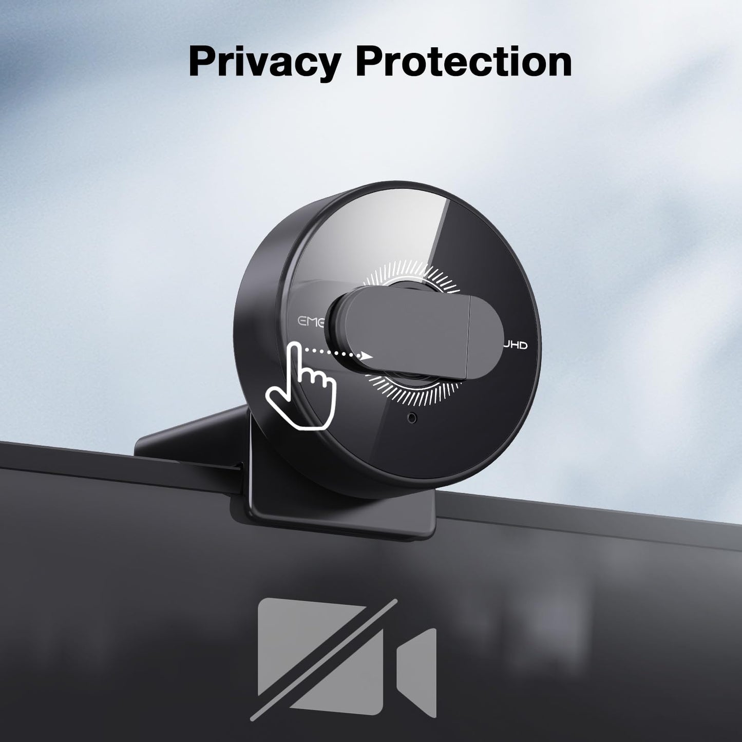 EMEET C955 Webcam for PC, 1080P Webcam with Microphone&Privacy Cover, Auto Light Correction, 70° FOV for Personal Use, Plug&Play Web Cam Protect Data, Perfect for Office Professionals&Remote Workers