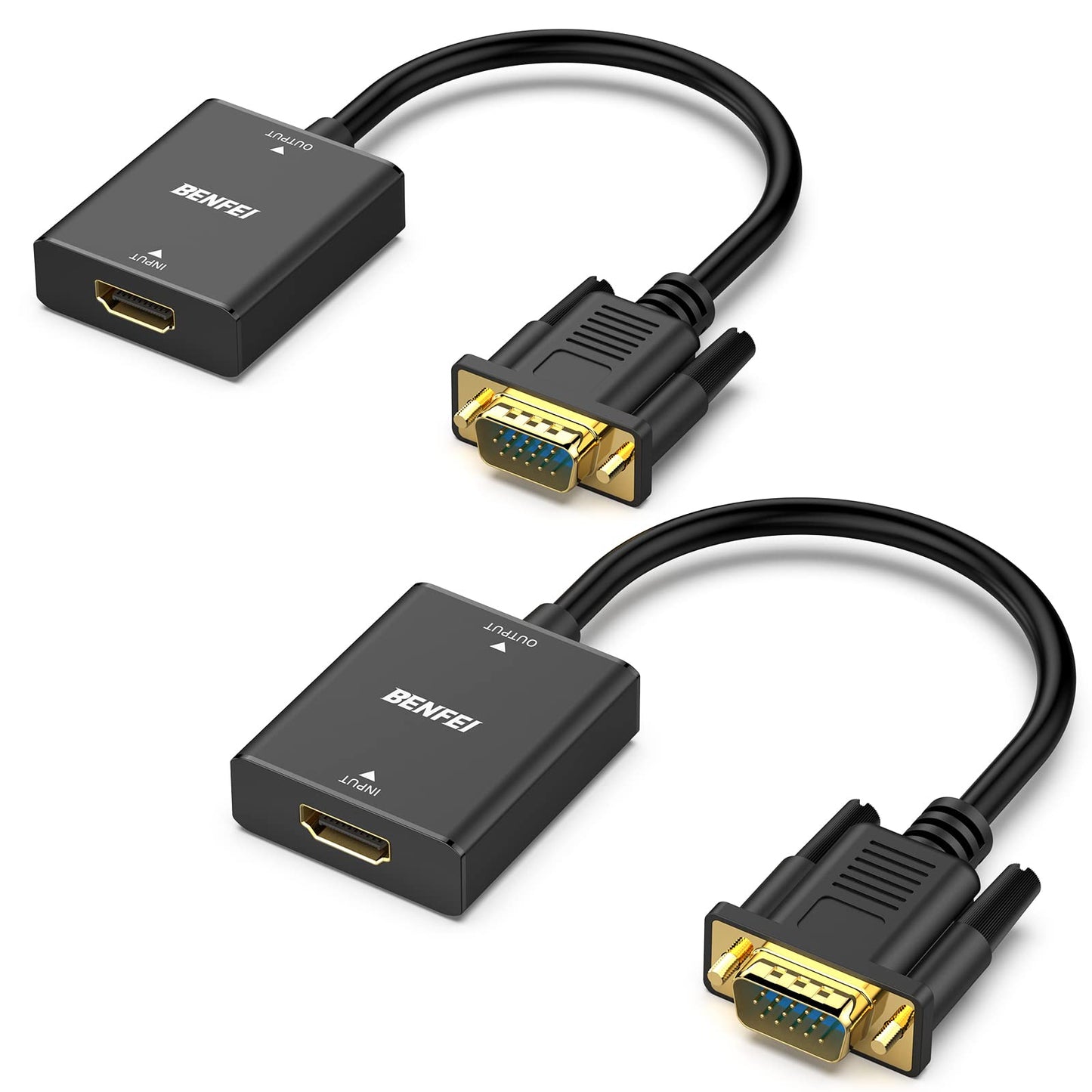 BENFEI HDMI to VGA, Uni-Directional HDMI (Source) to VGA (Display) Adapter (Female to Male) with 3.5mm Audio Jack Compatible for TV Stick, Computer, Desktop, Laptop, PC, Monitor, Projector, Roku, Xbox