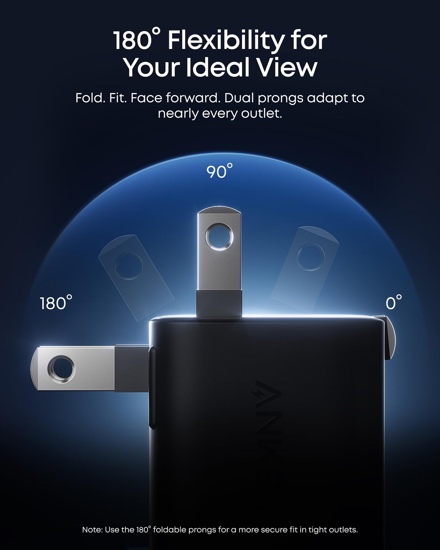 Anker Nano USB C Charger, 45W USB C Charger Block with Smart Display, 180° Foldable Plug, Smart Recognition, Built-in Care Mode, for iPhone 17/16/15 (Non-Battery, One USB-C Port, No Cable Included)