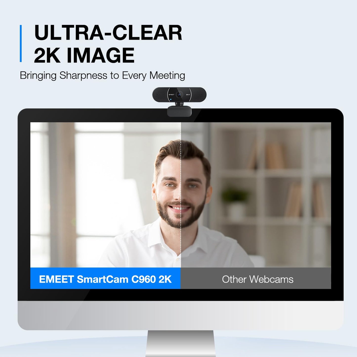 EMEET 1080P Webcam with Microphone, C960 Web Camera, 2 Mics Streaming Webcam, 90°FOV Computer Camera, Plug and Play USB Web Cam for Online Calling/Conferencing, Zoom/Teams/Facetime/YouTube, Laptop/PC