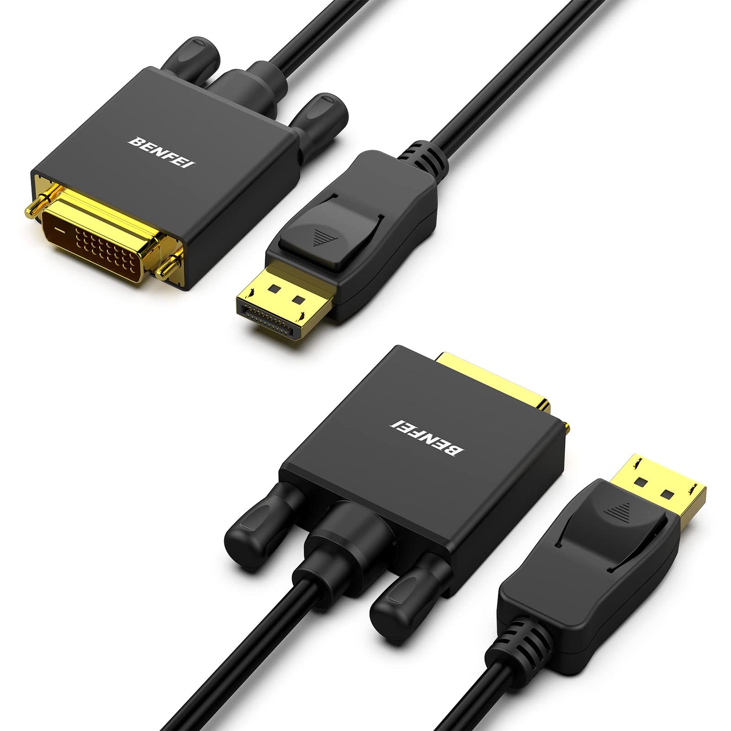 BENFEI DisplayPort to DVI 6 Feet Cable, DisplayPort to DVI Adapter Male to Male Gold-Plated Cord Cable for Lenovo, Dell, HP and Other Brand