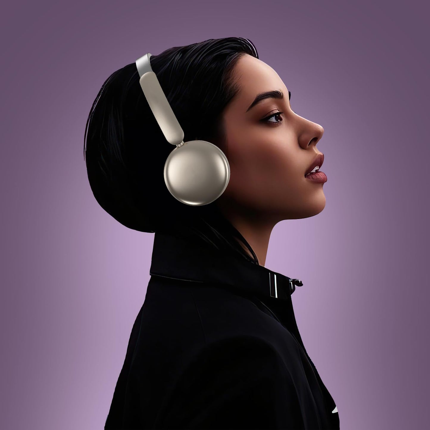 LORELEI Q60 Wireless Bluetooth On Ear Headphones,Built-in Micphone, 40 Hours Up Battery Life, Lightweight ,Bass Mode, Memory Earmuffs (Silver)