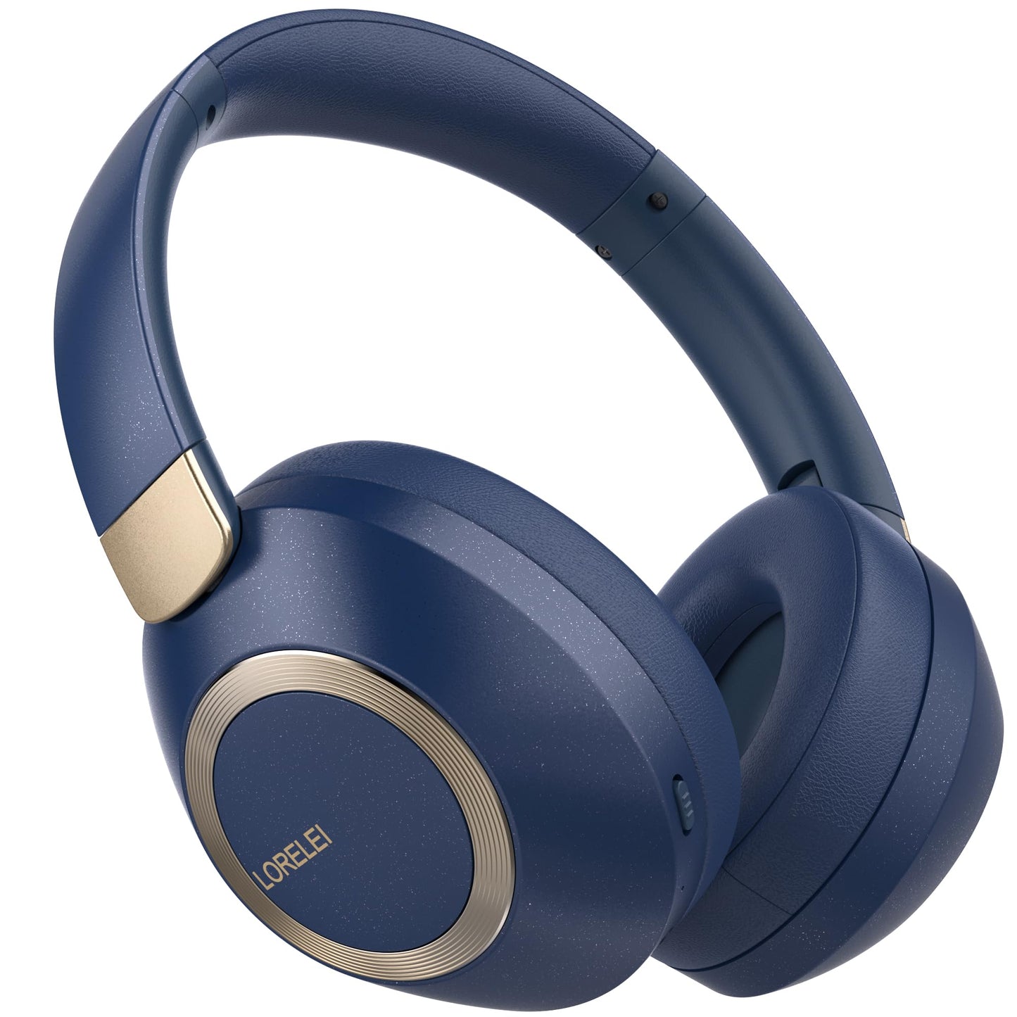 LORELEI B-C6 Wireless Over Ear Headphones, 50H Playtime Foldable Lightweight Bluetooth Headsets, Deep Bass, Built-in Microphone, Memory Foam Earmuff, for Travel, Home Office (Beige White)