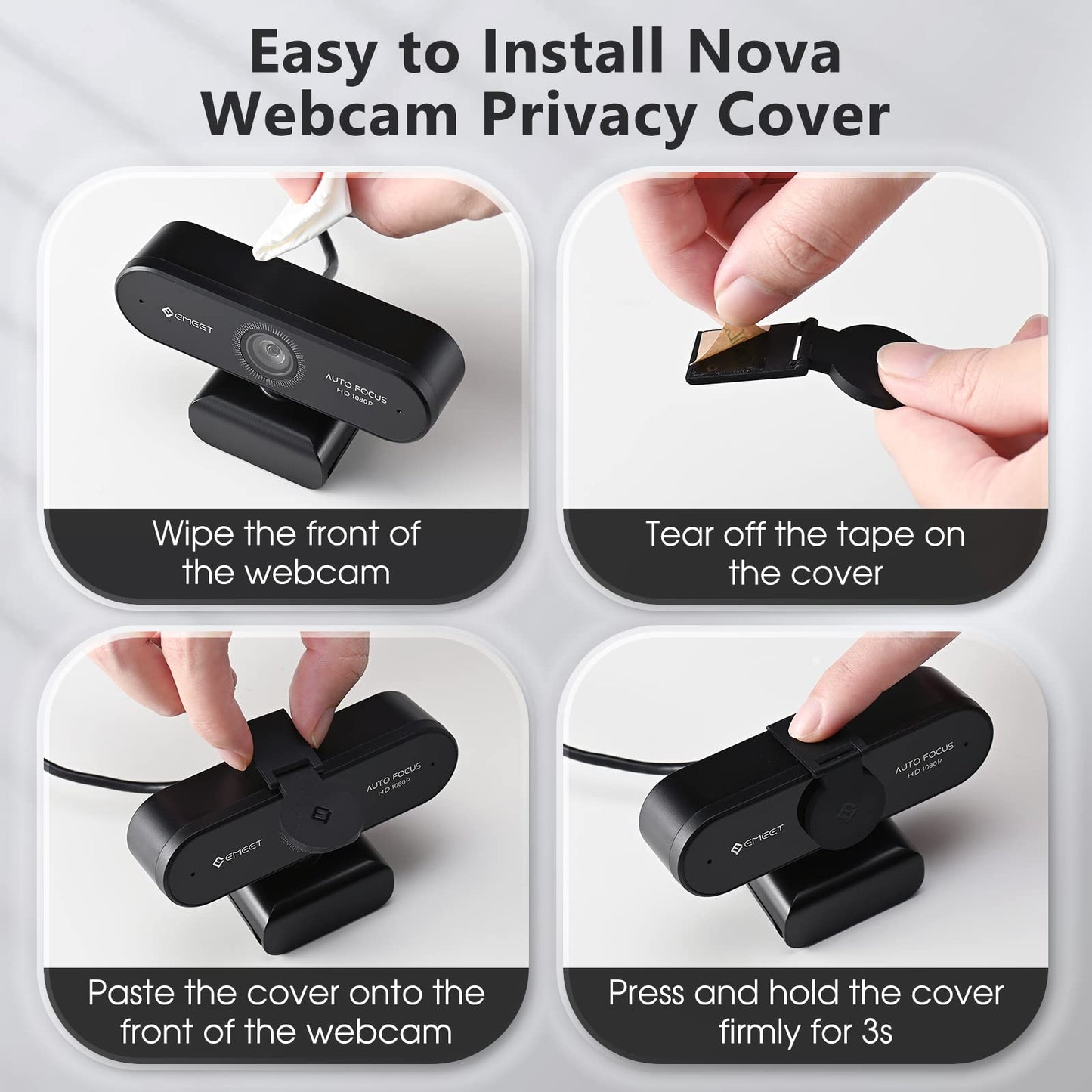 EMEET 1080P Webcam with Microphone, C960 Web Camera, 2 Mics Streaming Webcam, 90°FOV Computer Camera, Plug and Play USB Web Cam for Online Calling/Conferencing, Zoom/Teams/Facetime/YouTube, Laptop/PC