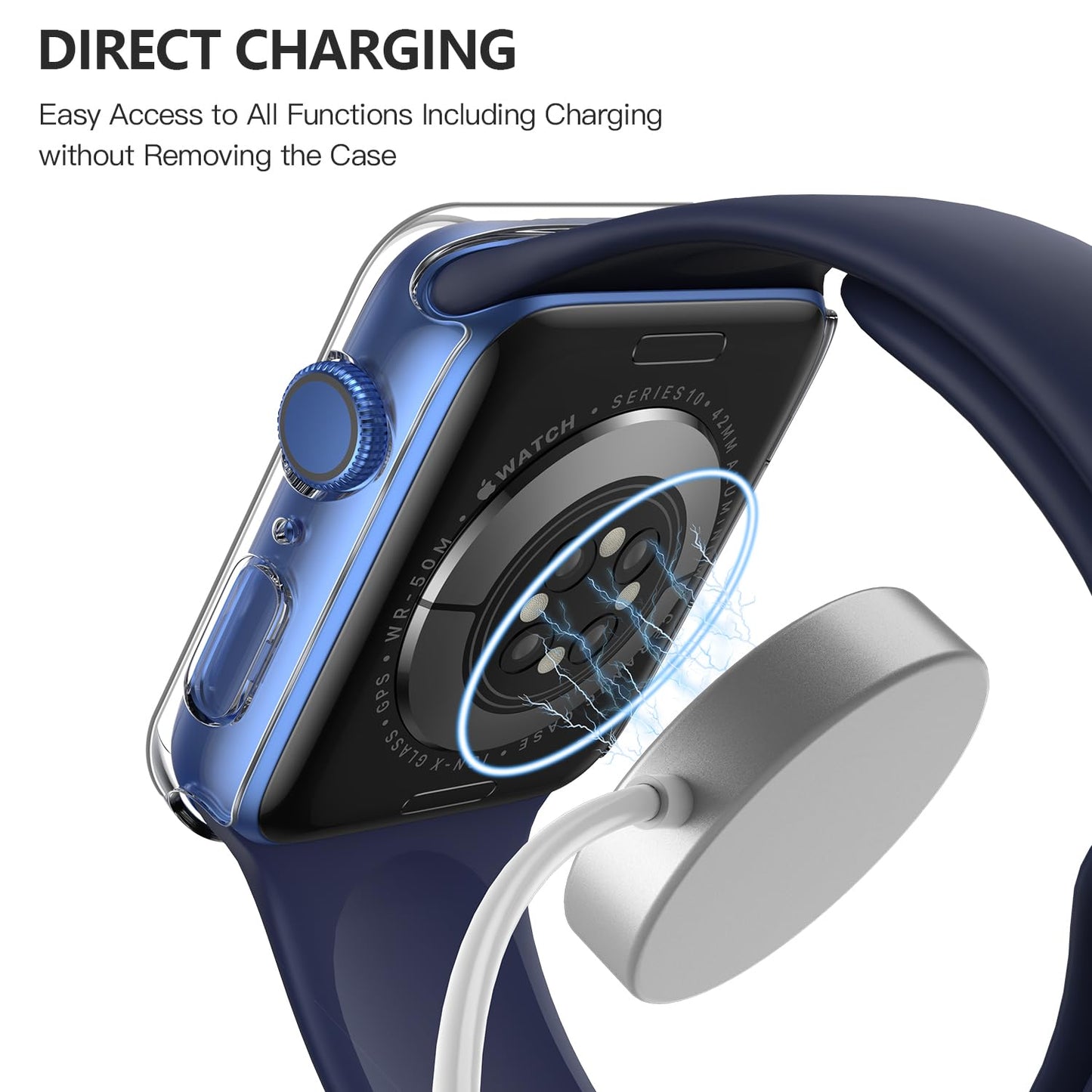 2Pack Black Hard Case (Apple Watch SE 2 (2024) SE Series 6 Series 5 Series 4)with HD Tempered Glass Screen Protector