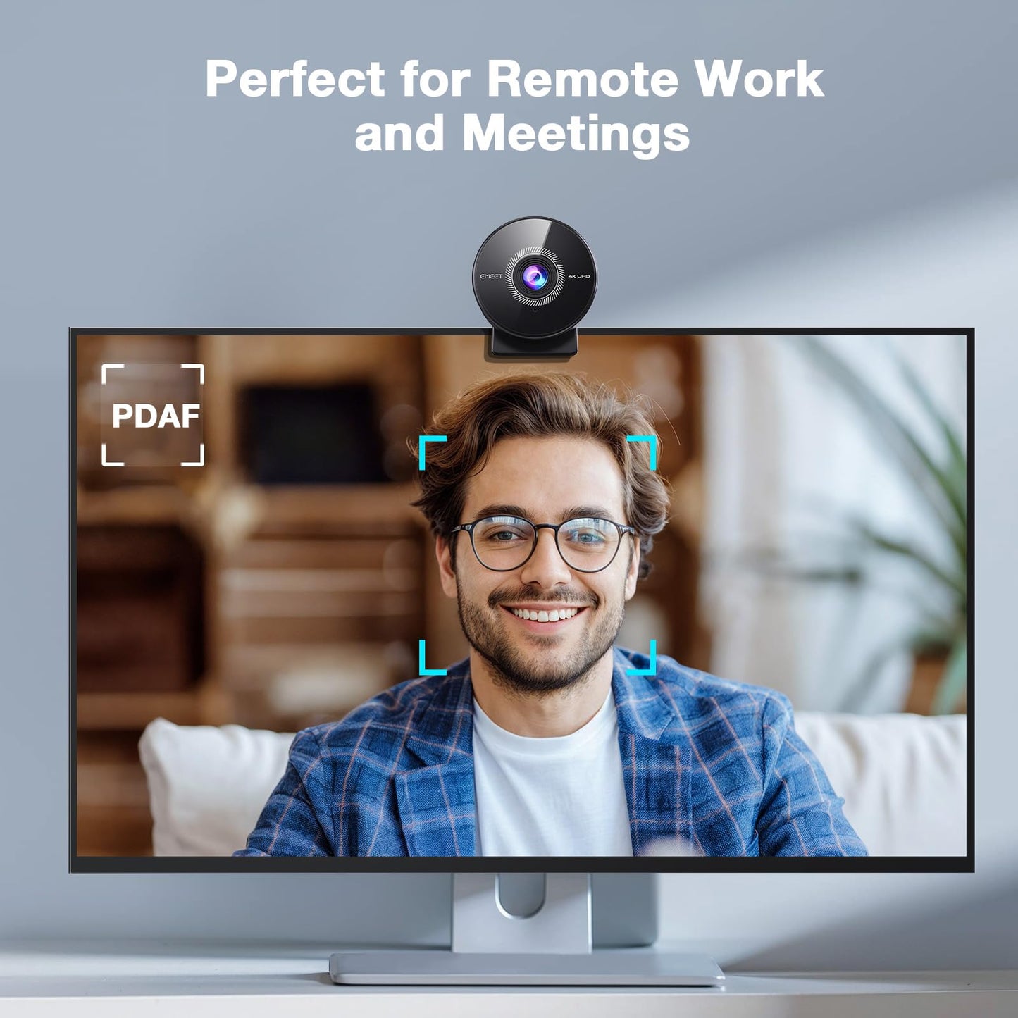 EMEET C955 Webcam for PC, 1080P Webcam with Microphone&Privacy Cover, Auto Light Correction, 70° FOV for Personal Use, Plug&Play Web Cam Protect Data, Perfect for Office Professionals&Remote Workers