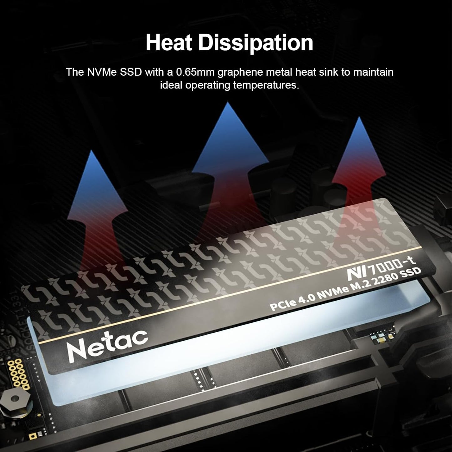 Netac 1TB PCIe Gen4x4 M.2 SSD Up to 7,300 MB/s NVMe Internal Gaming SSD with All-in-one Aluminum Heatspreader High-Performance Storage for Laptop PCs and Desktop, Works with PS5, NV7000-t