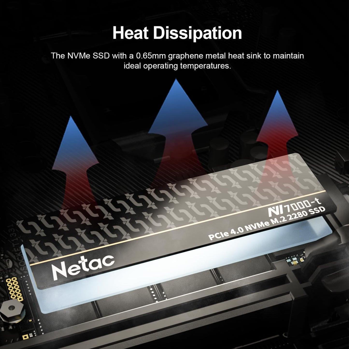 Netac 4TB PCIe Gen4x4 M.2 SSD Up to 7,300 MB/s NVMe Internal Gaming SSD with All-in-one Aluminum Heatspreader High-Performance Storage for Laptop PCs and Desktop, Works with PS5, NV7000-t