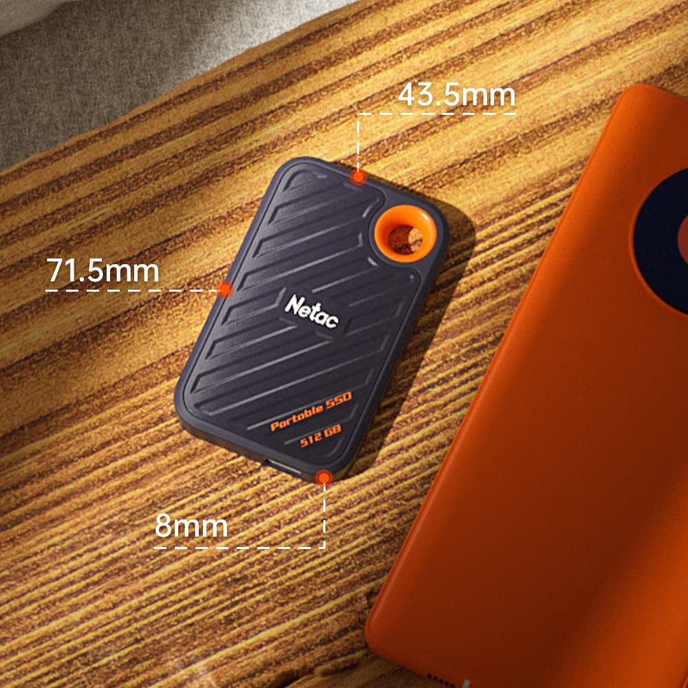 Netac 512GB Extreme Portable SSD External Solid State Drives Up to 2000MB/s Read 1700MB/s Write Speed, USB 3.2 Gen.2 Business Travel Essential, ZX20