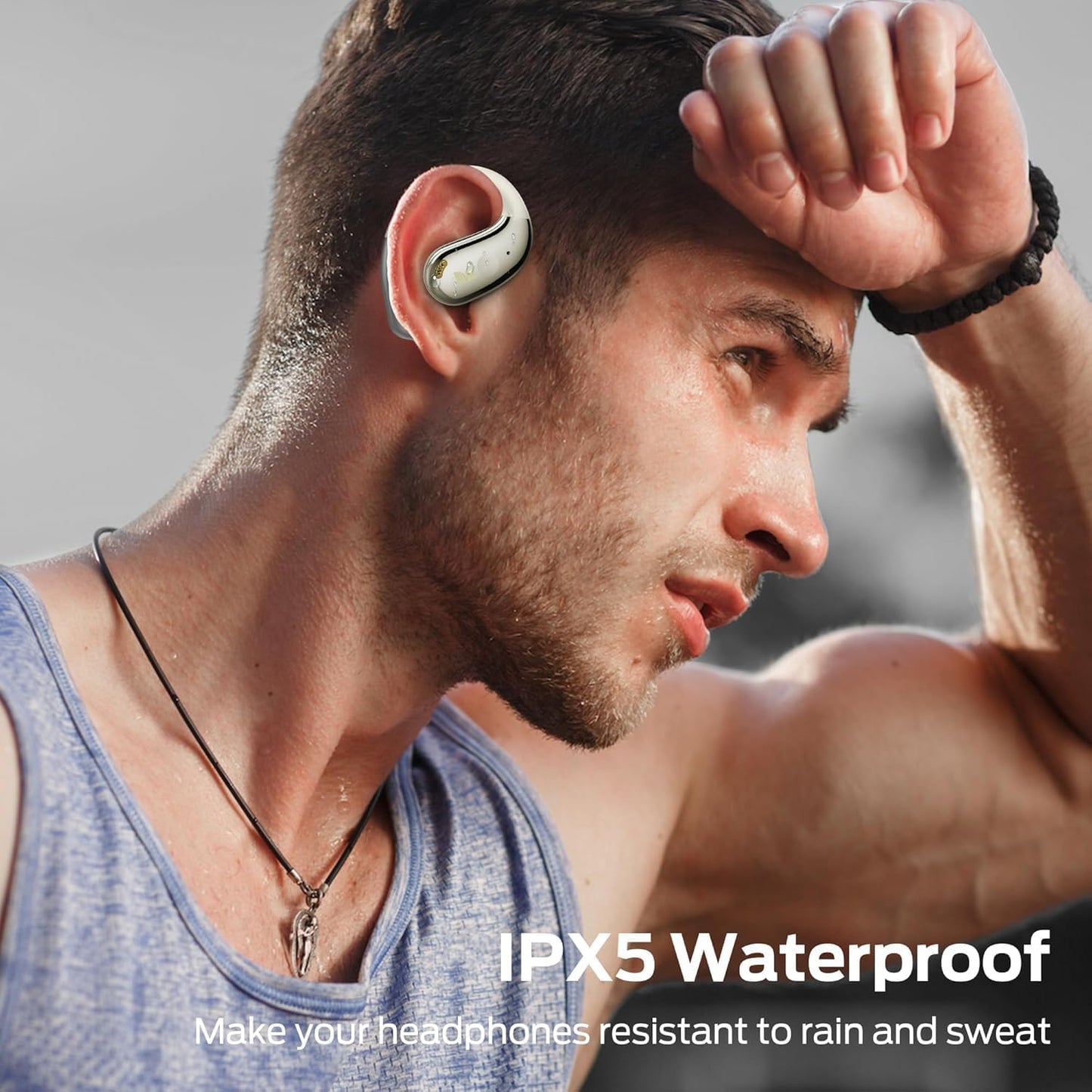 Monster Open-Ear Headphones AC360, Rotating Case with Lanyard, Ultra-Comfort, Powerful Sound, Clear Calls, Bluetooth 6.0 Wireless Earbuds, Touch Control, 24h Playtime, IPX5 Water Resistance