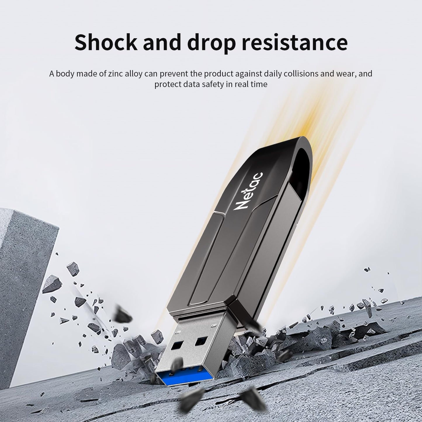 Netac 512GB Portable External USB Solid State Drive Type-c and USB 3.2 Dual Interface, up to 550MB/s for Data Storage, Expansion of Storage for Photos/Videos/Music/Files, US8