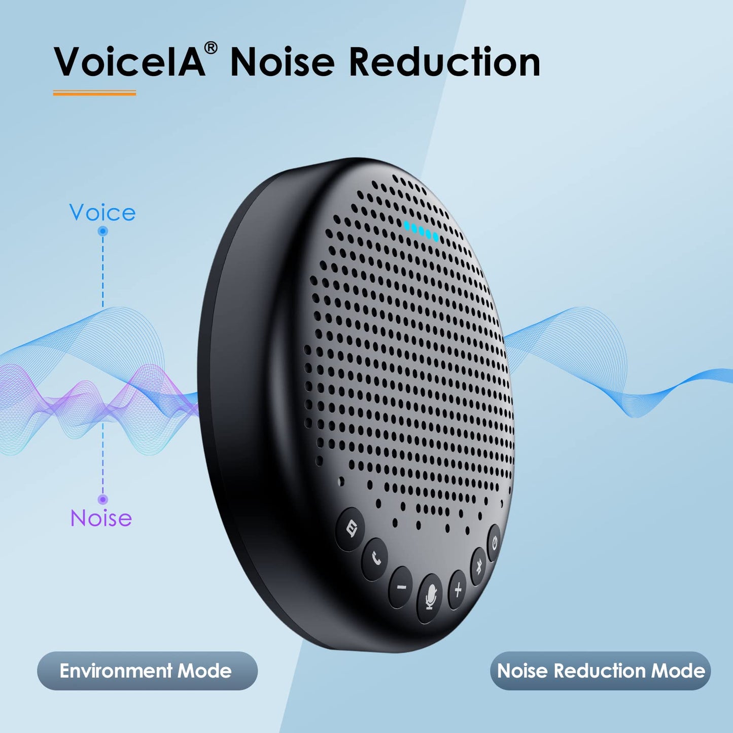 EMEET Conference Speaker and Microphone w/8+1 Mics, 360° Voice Pickup, Noise Reduce, Bluetooth/USB/Dongle Speakerphone for 14 People w/Daisy Chain for 25, Compatible w/Leading Platforms, 2024 Version