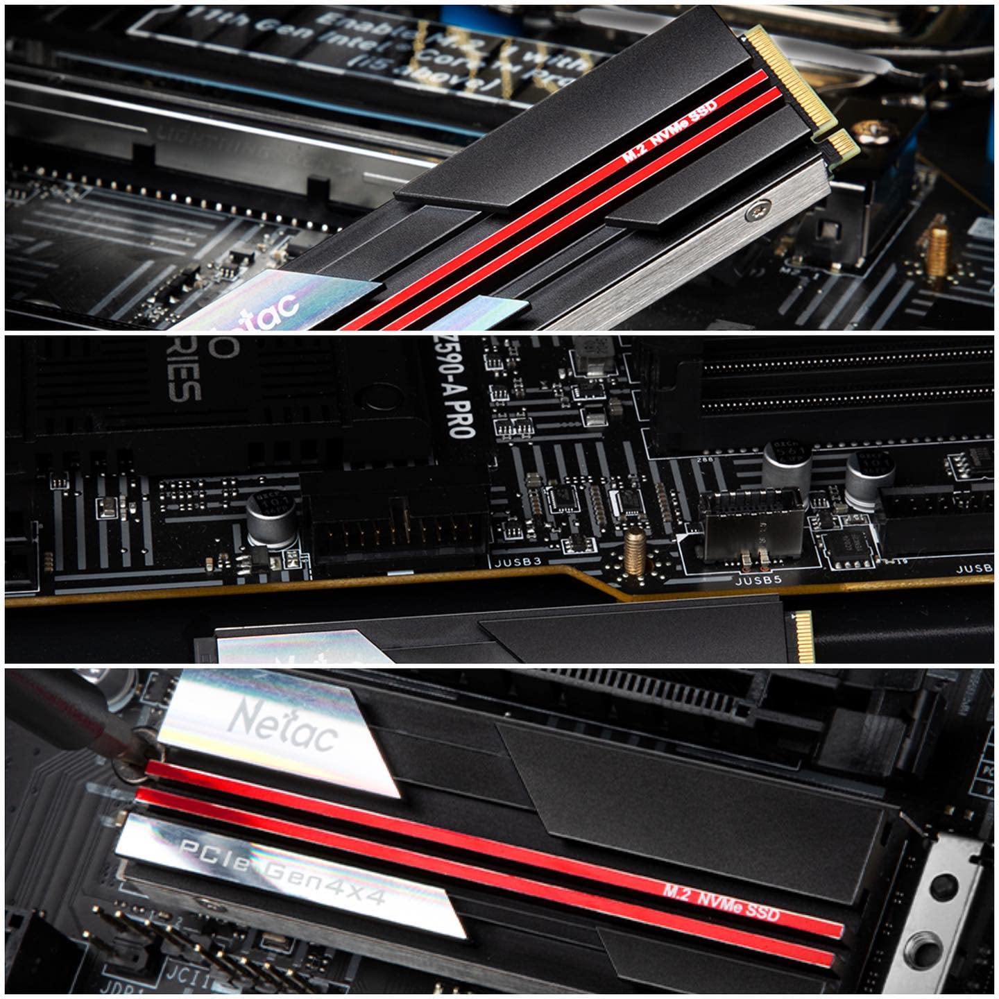 Netac 4TB PCIe Gen4x4 M.2 2280 SSD with Heatsink Up to 7200 MB/s Internal Gaming SSD High-Performance Storage for PCs Desktop Works with PS5, Easy to Install- NV7000