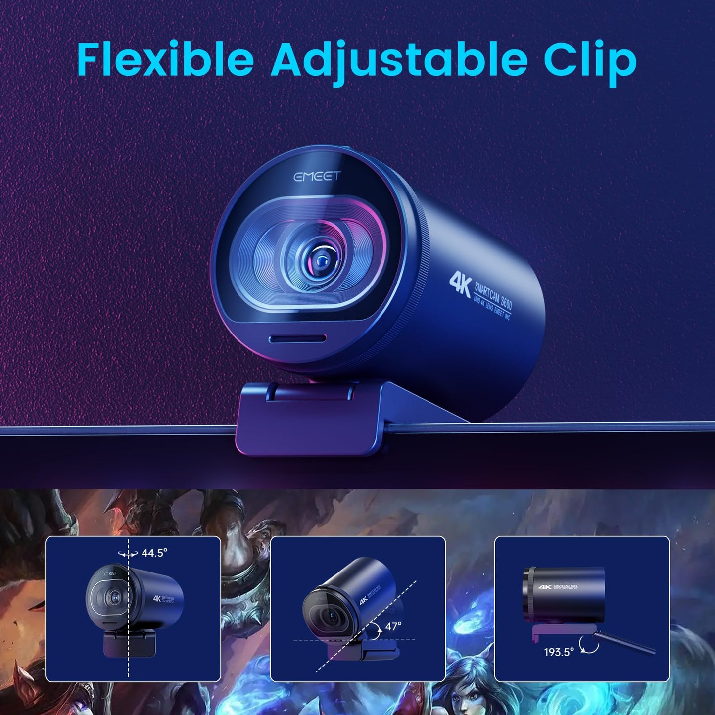 EMEET 1080P Webcam with Microphone, C960 Web Camera, 2 Mics Streaming Webcam, 90°FOV Computer Camera, Plug and Play USB Web Cam for Online Calling/Conferencing, Zoom/Teams/Facetime/YouTube, Laptop/PC