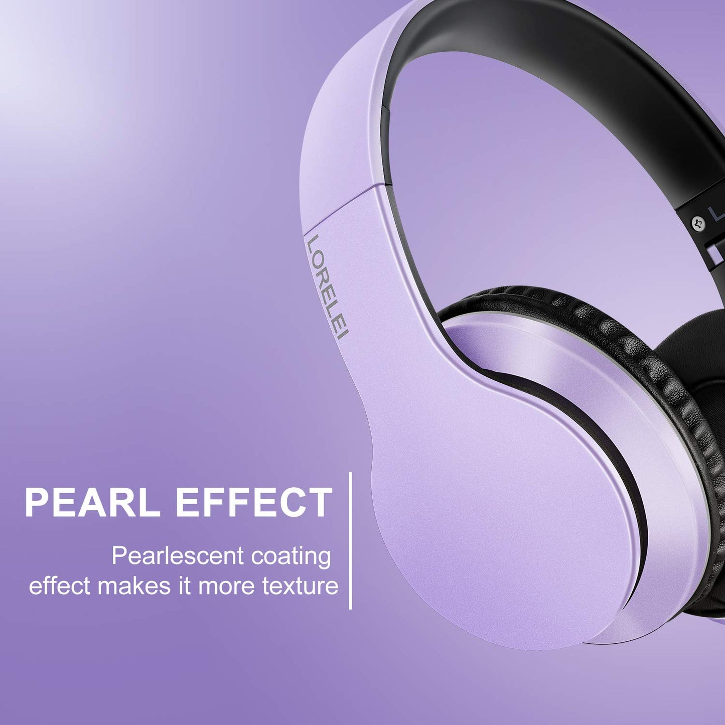 LORELEI X6 Over-Ear Headphones with Microphone, Lightweight Foldable & Portable Stereo Bass Headphones with 1.45M No-Tangle, Wired Headphones for Smartphone Tablet MP3 / 4 (Space Black)