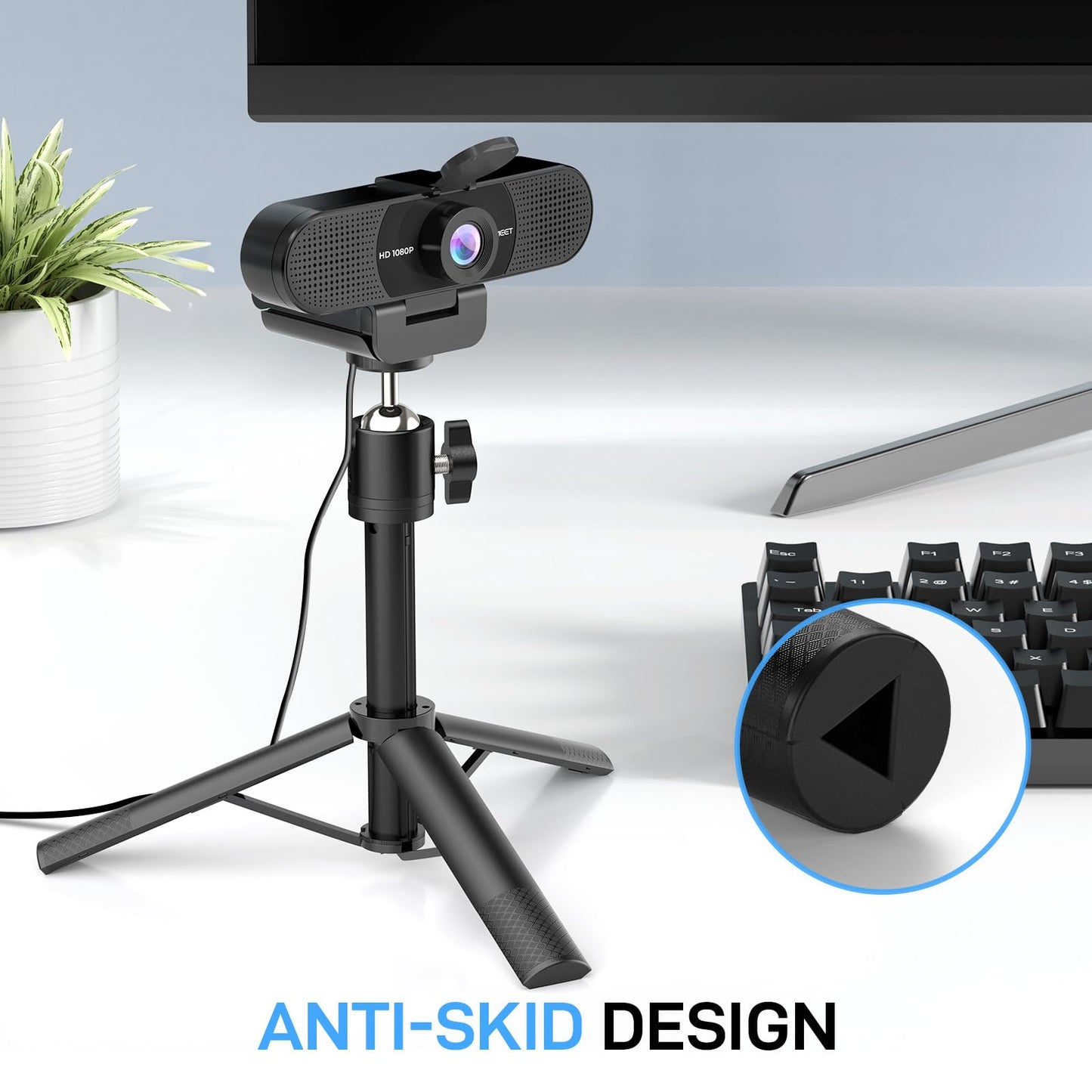 EMEET 1080P Webcam with Microphone, C960 Web Camera, 2 Mics Streaming Webcam, 90°FOV Computer Camera, Plug and Play USB Web Cam for Online Calling/Conferencing, Zoom/Teams/Facetime/YouTube, Laptop/PC