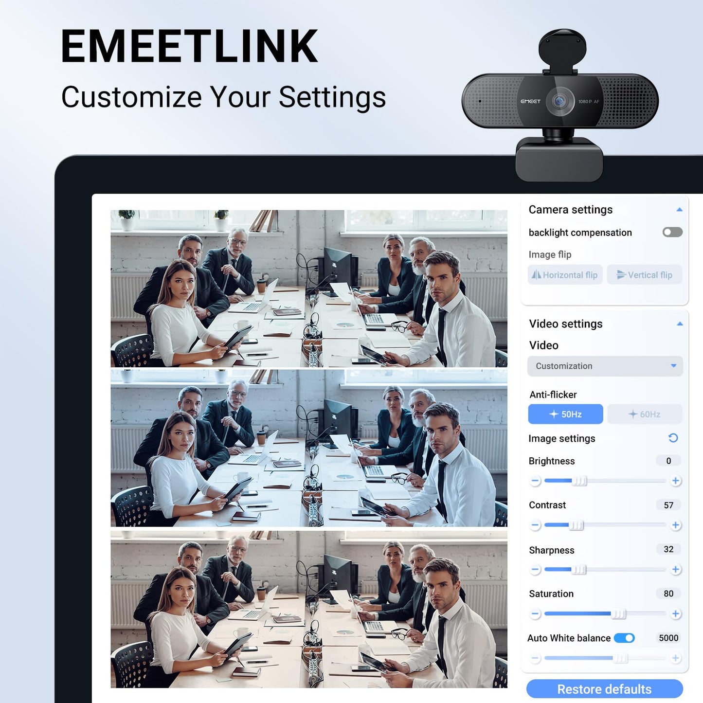 EMEET 1080P Webcam with Microphone, C960 Web Camera, 2 Mics Streaming Webcam, 90°FOV Computer Camera, Plug and Play USB Web Cam for Online Calling/Conferencing, Zoom/Teams/Facetime/YouTube, Laptop/PC