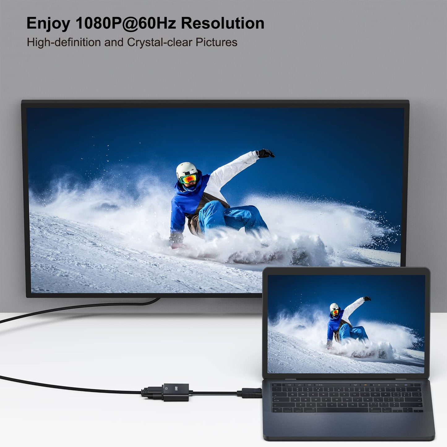DisplayPort to VGA, Benfei Gold-Plated DP to VGA Adapter (Male to Female) Compatible for Lenovo, Dell, HP, ASUS