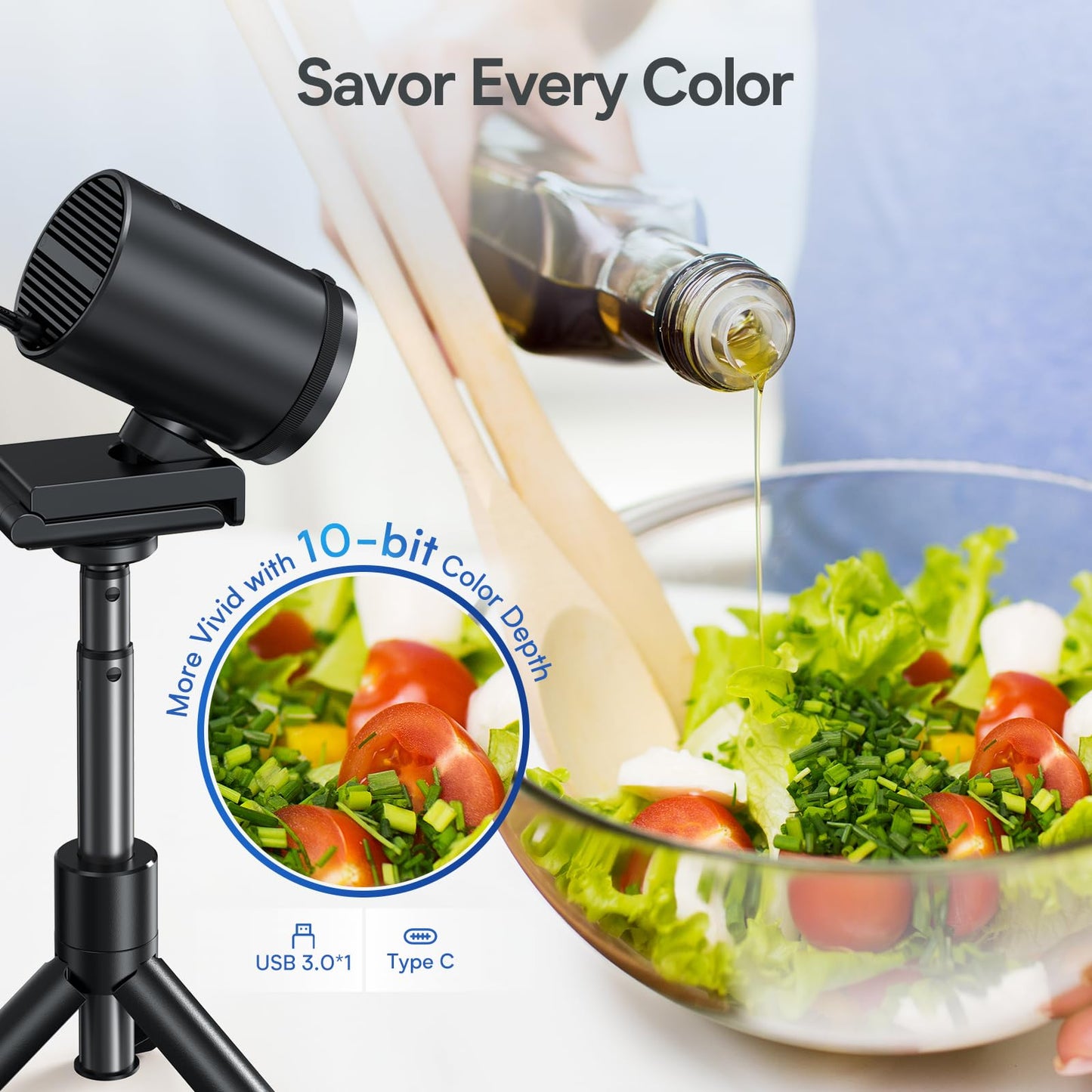EMEET 1080P Webcam with Microphone, C960 Web Camera, 2 Mics Streaming Webcam, 90°FOV Computer Camera, Plug and Play USB Web Cam for Online Calling/Conferencing, Zoom/Teams/Facetime/YouTube, Laptop/PC