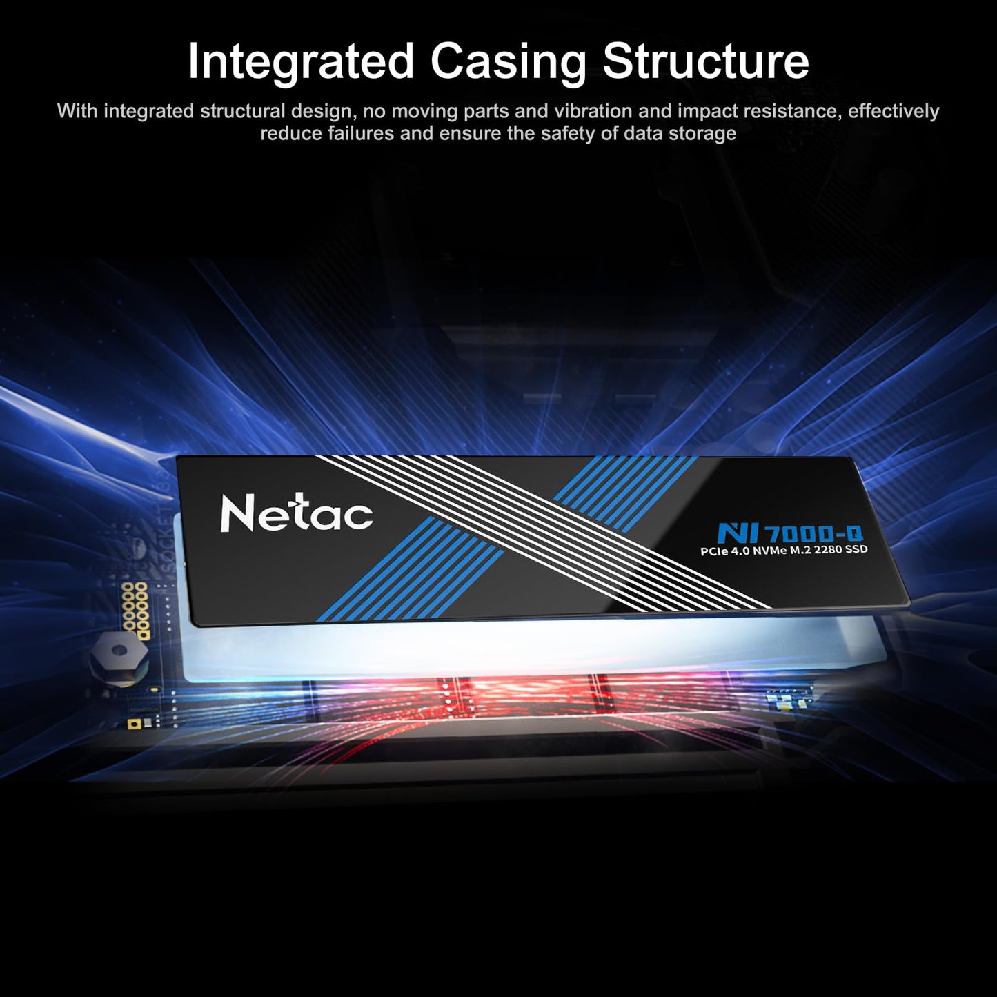 Netac 1TB PCIe Gen4x4 M.2 SSD Up to 7,100 MB/s NVMe Internal Gaming SSD with All-in-one Aluminum Heatspreader High-Performance Storage for Laptop PCs and Desktop, Works with PS5, NV7000-Q