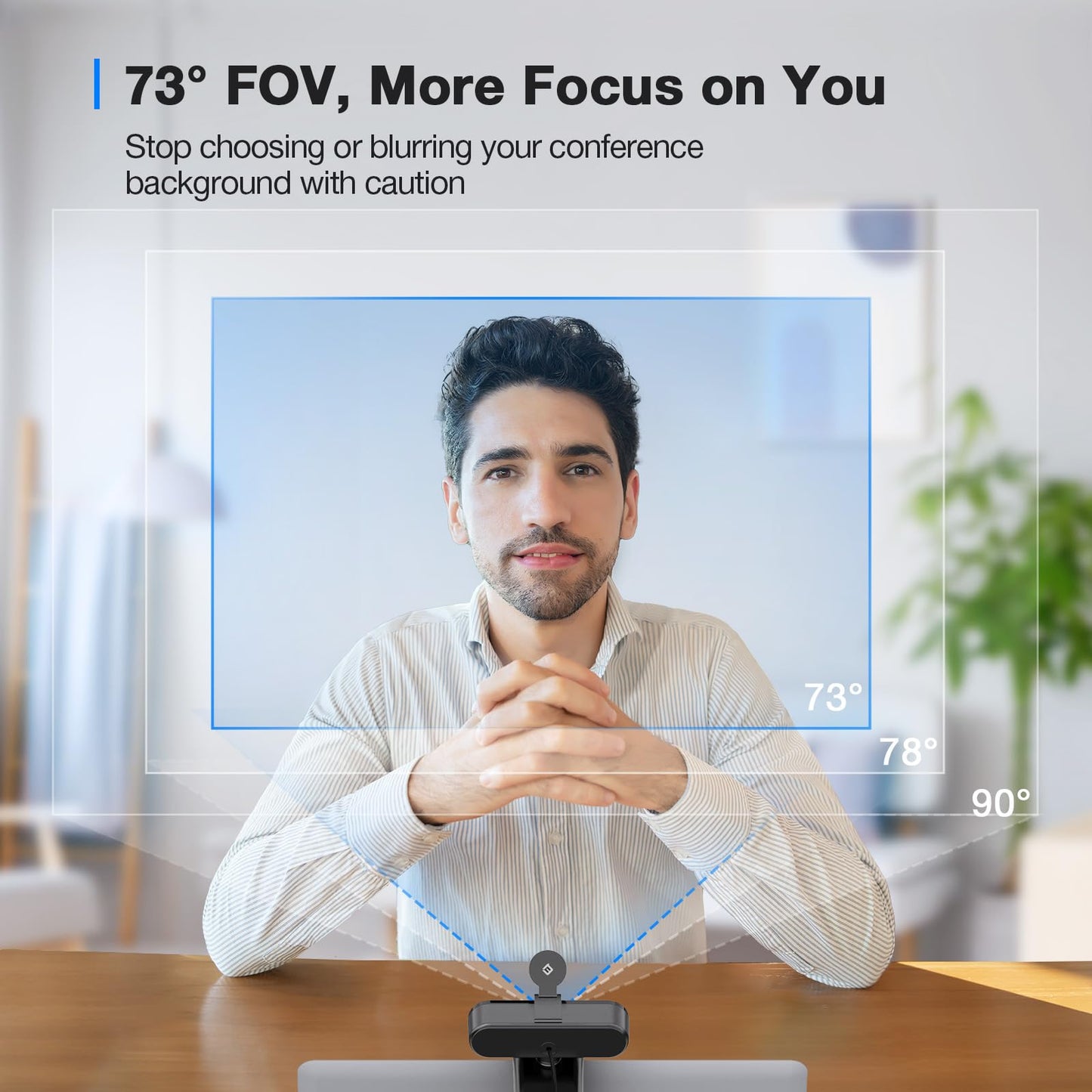 EMEET C960 4K Webcam for PC, PDAF Autofocus, Dual AI Noise-Canceling Mics, 73° FOV, Auto Light Adjustment, UHD Sensor, Plug-and-Play, Privacy Webcam Cover, Compatible with Zoom/Teams/YouTube