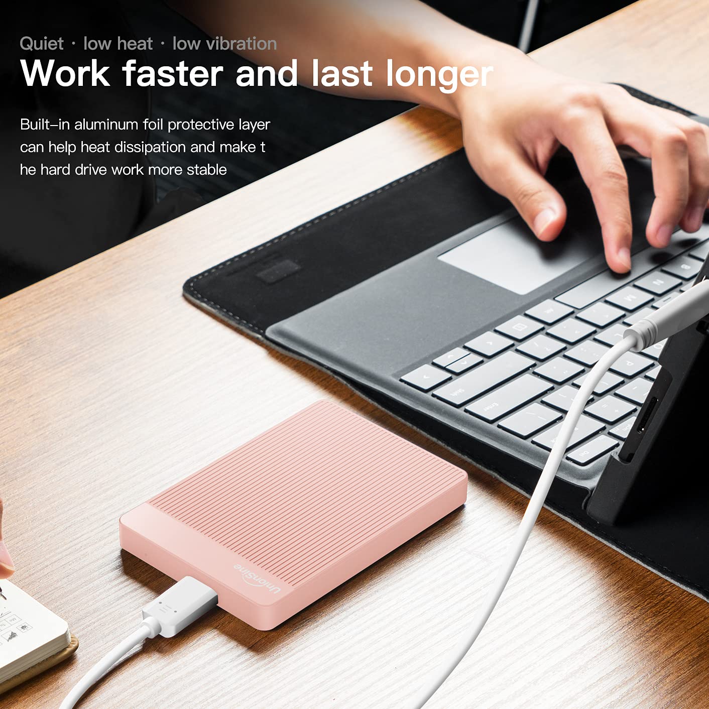UnionSine 1TB Ultra Slim Portable External Hard Drive USB3.0 HDD Storage for PC,Mac, Desktop, Laptop, PS4, Xbox One, Xbox 360-Super Fast Transmission-HD-2510(Black)