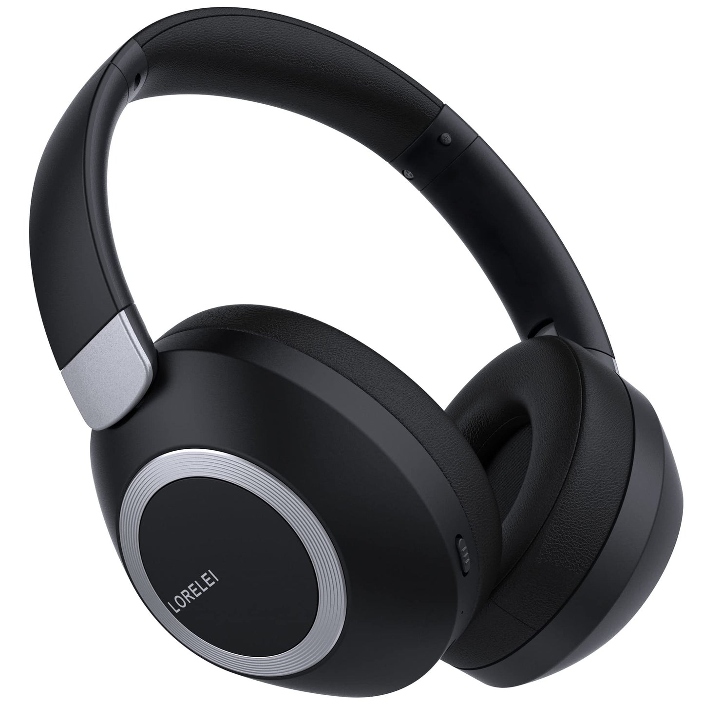 LORELEI B-C6 Wireless Over Ear Headphones, 50H Playtime Foldable Lightweight Bluetooth Headsets, Deep Bass, Built-in Microphone, Memory Foam Earmuff, for Travel, Home Office (Beige White)