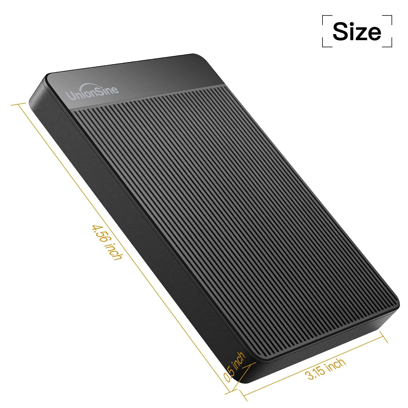 UnionSine 1TB Ultra Slim Portable External Hard Drive USB3.0 HDD Storage for PC,Mac, Desktop, Laptop, PS4, Xbox One, Xbox 360-Super Fast Transmission-HD-2510(Black)